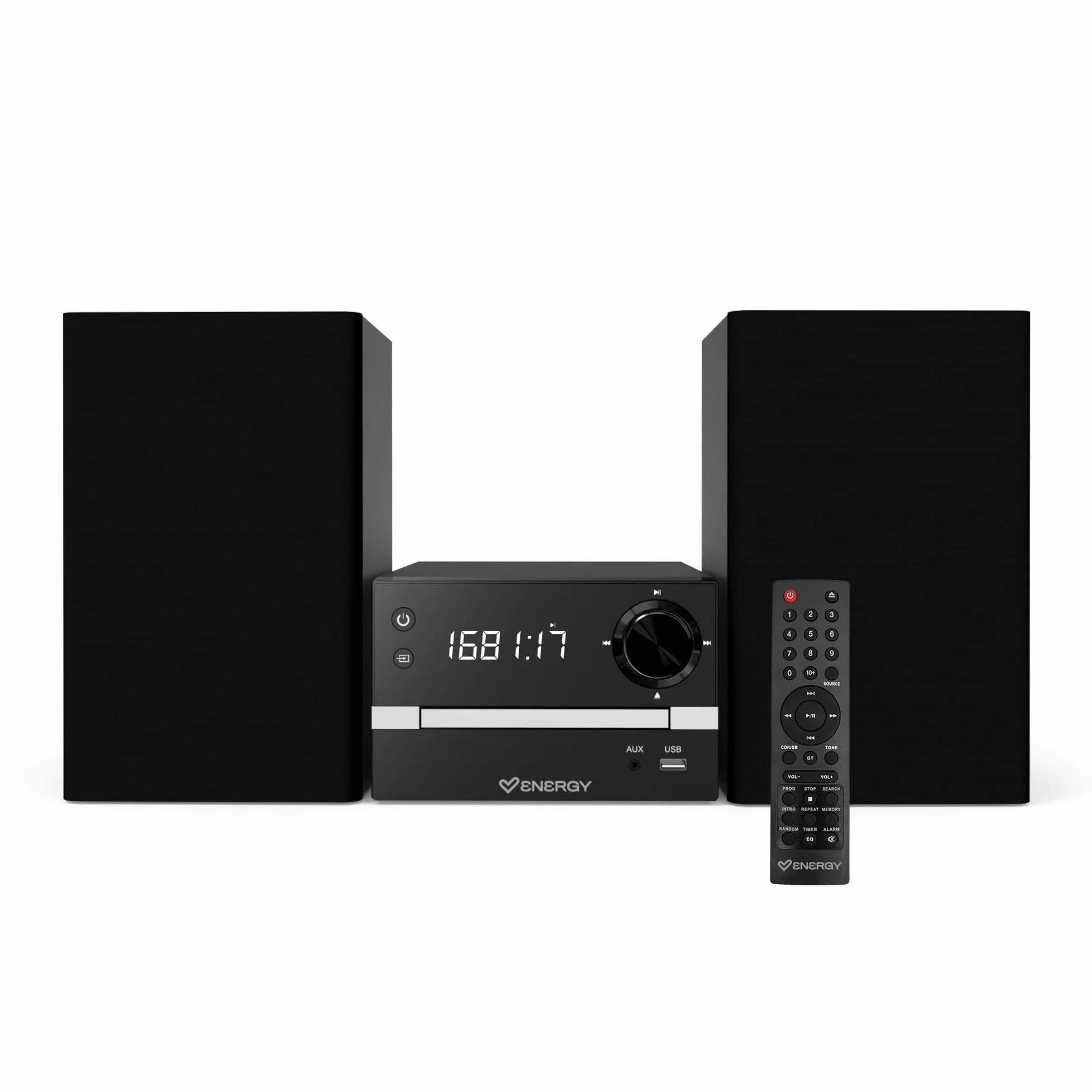 Energy Sistema 7 Micro Hi Fi 30W Impianto Stereo Bluetooth Lettore CD USB MP3 Radio FM System Home Speaker Modulari Bass Jack 3.5mm Wireless 2.0 Full Range