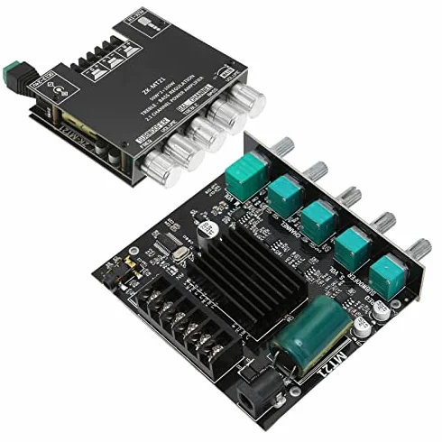 Goshyda Scheda Amplificatore Stereo Digitale, ZK‑MT21 Bluetooth 2.1 Canali CC 12‑24 V, Modulo Amplificatore di Potenza HiFi Fai-da-Te, per Altoparlanti 15‑100 W 4‑8 Ω