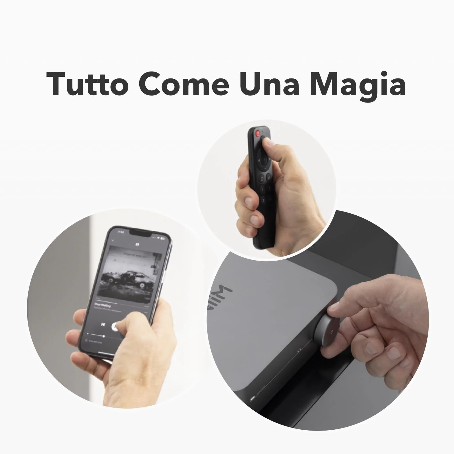 WiiM Amp Amplificatore Streaming Multiroom AirPlay Google Cast Alexa HDMI Controllo Vocale Grigio Spazio