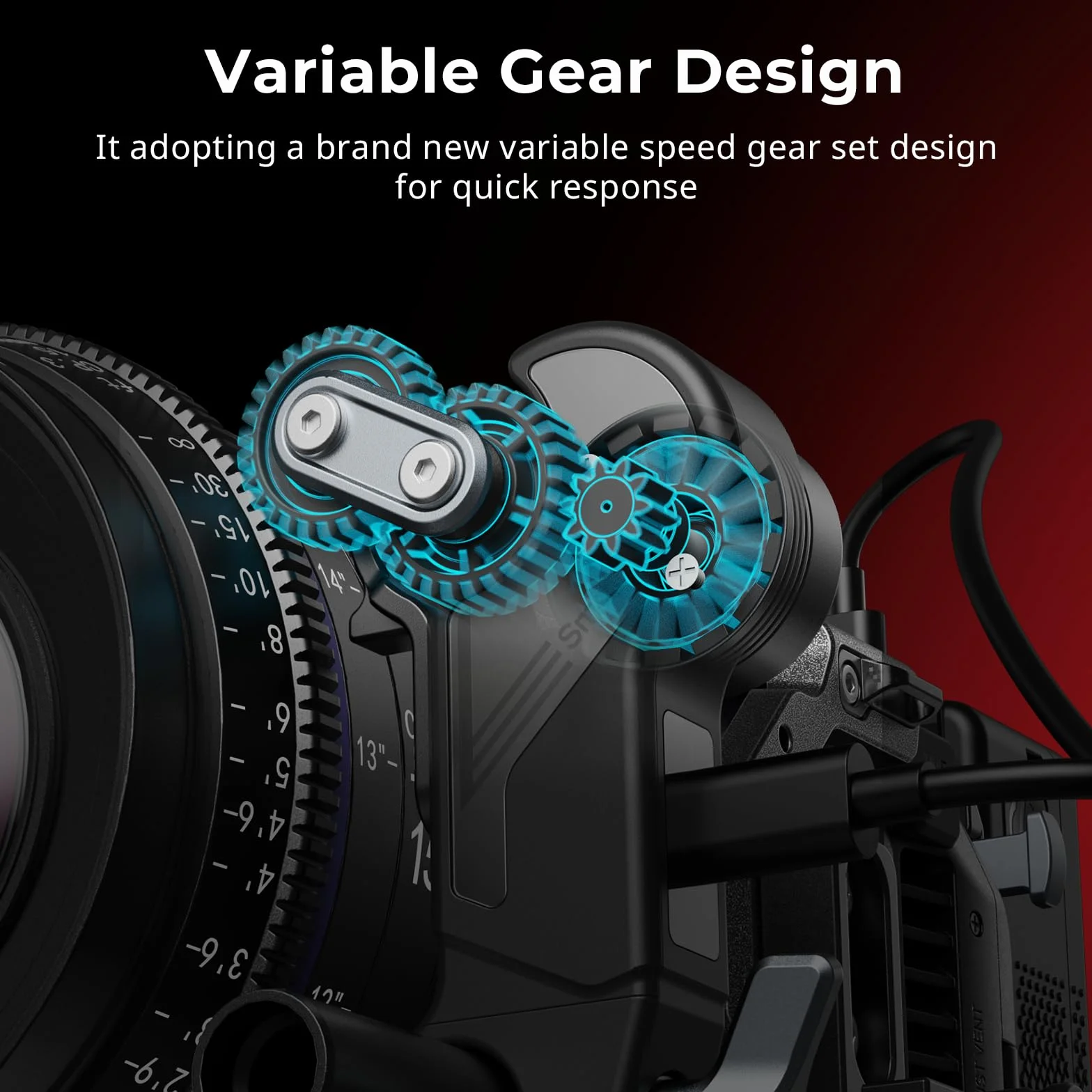 SMALLRIG Wireless Receiver Motor (Lite), Coppia di Picco di 4,3 kgf.cm, Supporta la Ricarica Rapida PD e QC, Bassa Latenza e Controllo Preciso, Design Compatto, per Obiettivi DSLR e Cine - 4297