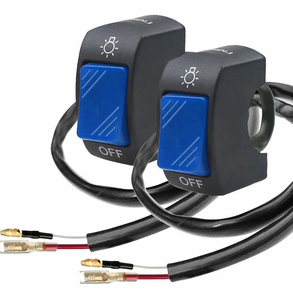 Gebildet Interruttore Manubrio Moto 2 Pezzi a Levetta con Pulsante On Off per U5 U7 U2 Scooter 7/8 Pollici 22mm Blu