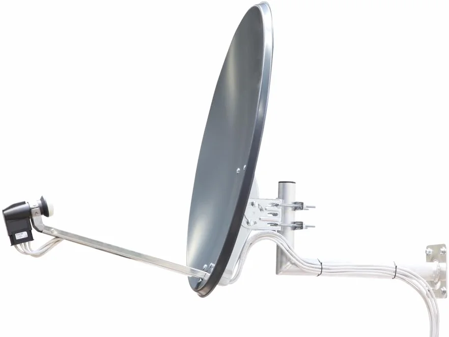Specchio SAT Telestar, in alluminio, 80 cm – Antenna satellitare Offset Telestar, Alluminio Grigio, ý 80 cm