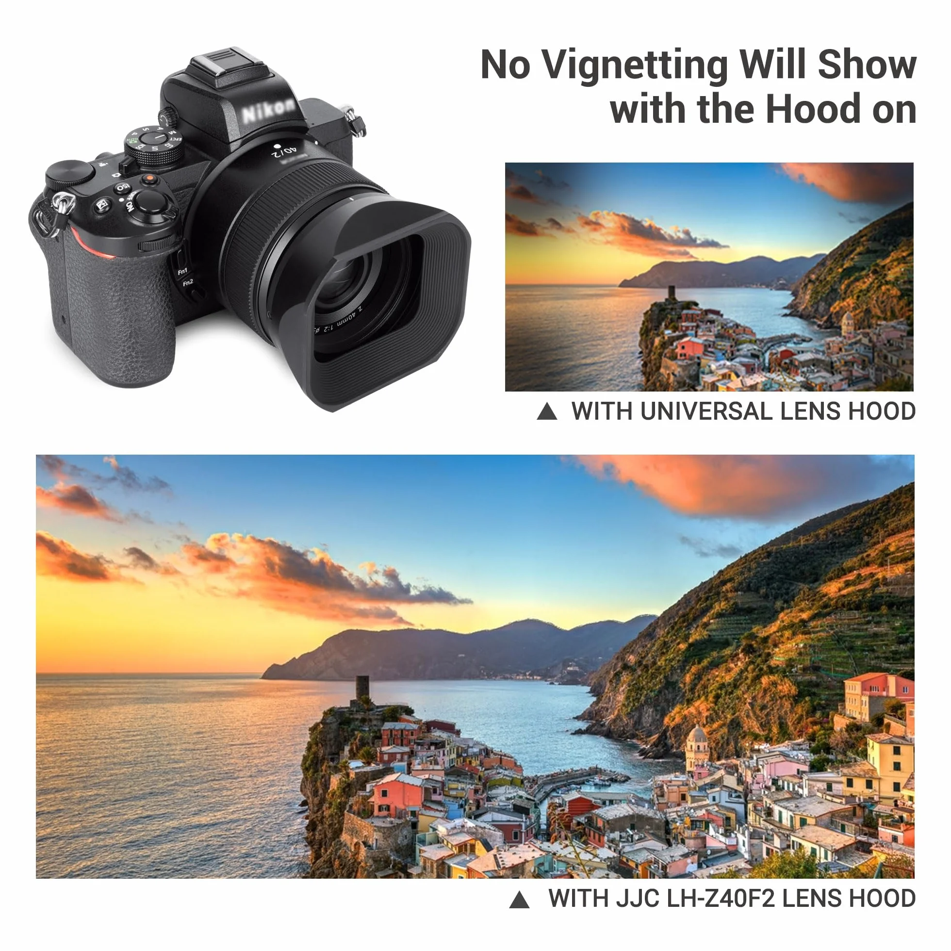 JJC Paraluce quadrato con cappuccio per Nikon NIKKOR Z 40mm f/2 (SE) Lens & NIKKOR Z 40mm f/2 Lens & NIKKOR Z 26mm f/2.8 Obiettivo DSLR Fotografia