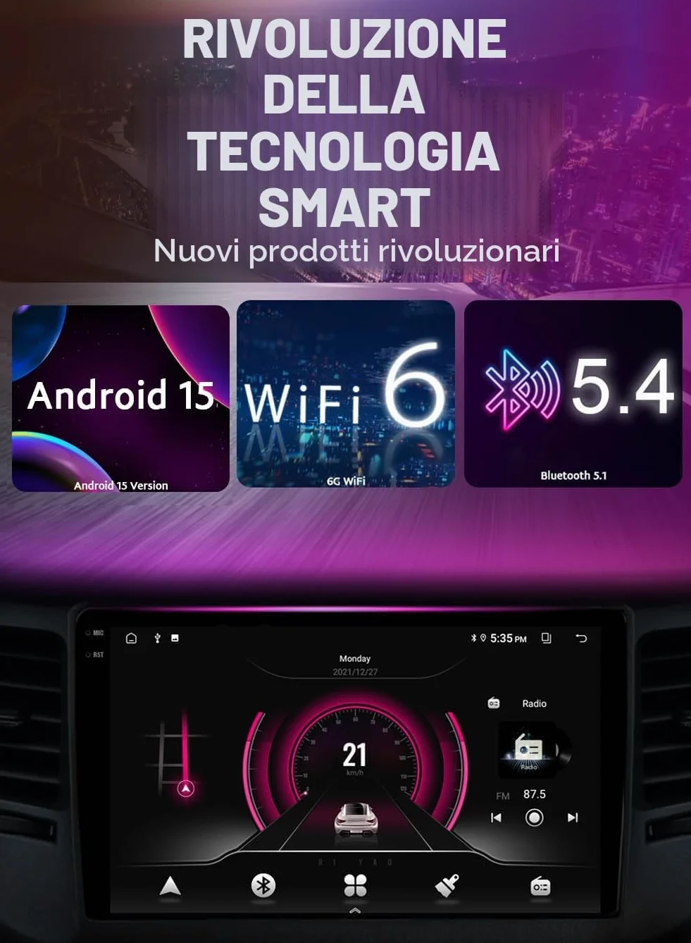 Autoradio stereo Android da 7 pollici per Lancia Ypsilon 2012-2020 Multimedia Video Player Head Unit GPS Navi WIFI Bluetooth Carplay UI multipla