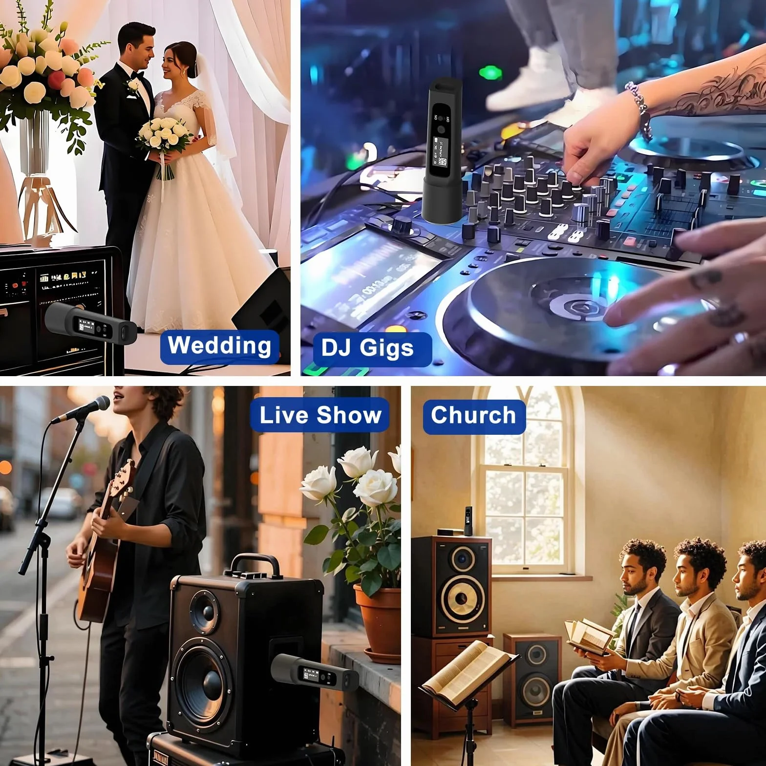 Ricevitore Bluetooth XLR wireless, adattatore audio XLR per altoparlanti PA e mixer audio, suono live e streaming, display di stato, batteria 14H, portata 30,5 m, ricarica USB-C (singolo)