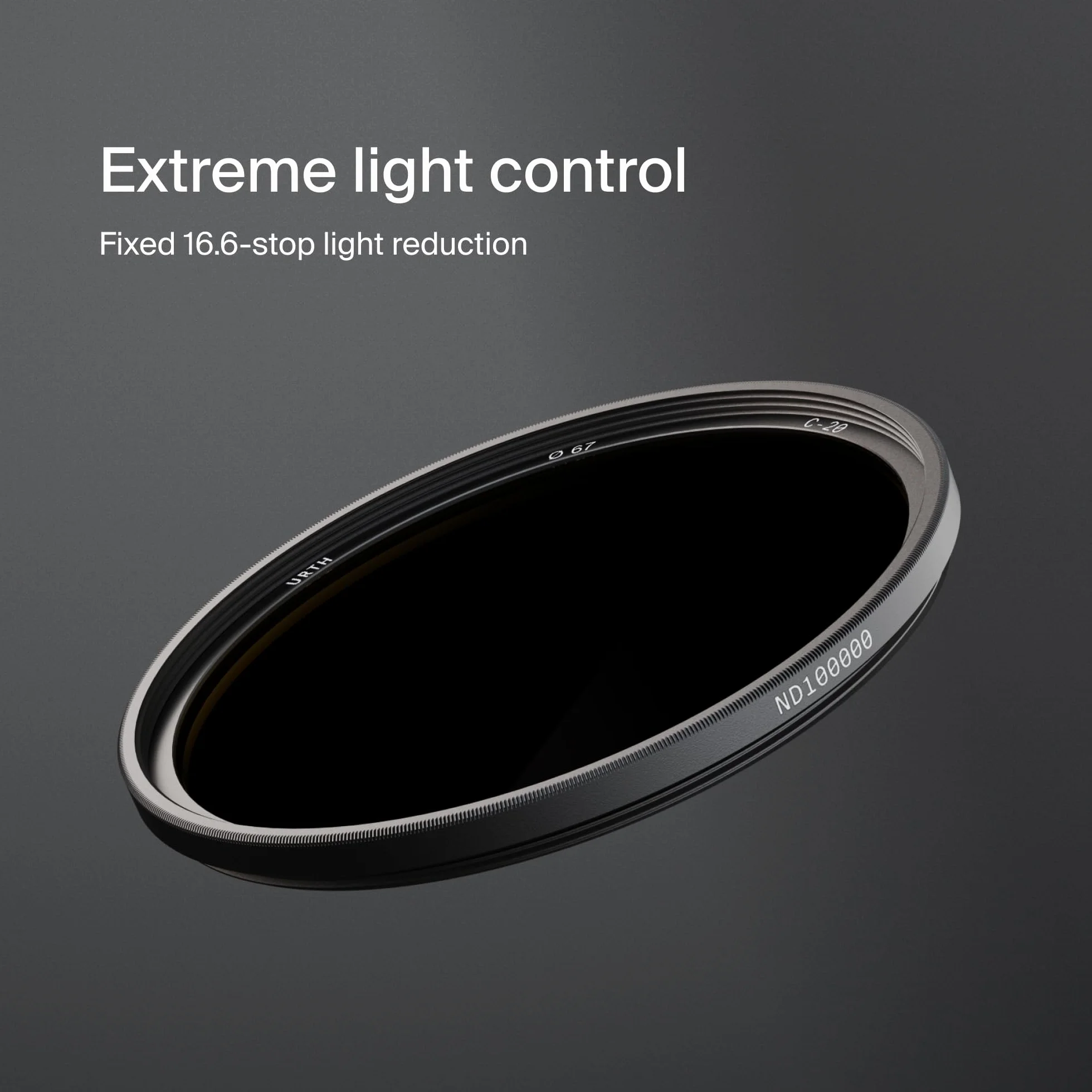 Urth 82 mm Filtro Solare ND100000 (16,6 Stop) (Plus) — 20 strati nano, profilo ultra sottile, densità neutra estrema, sicuro per la fotografia solare
