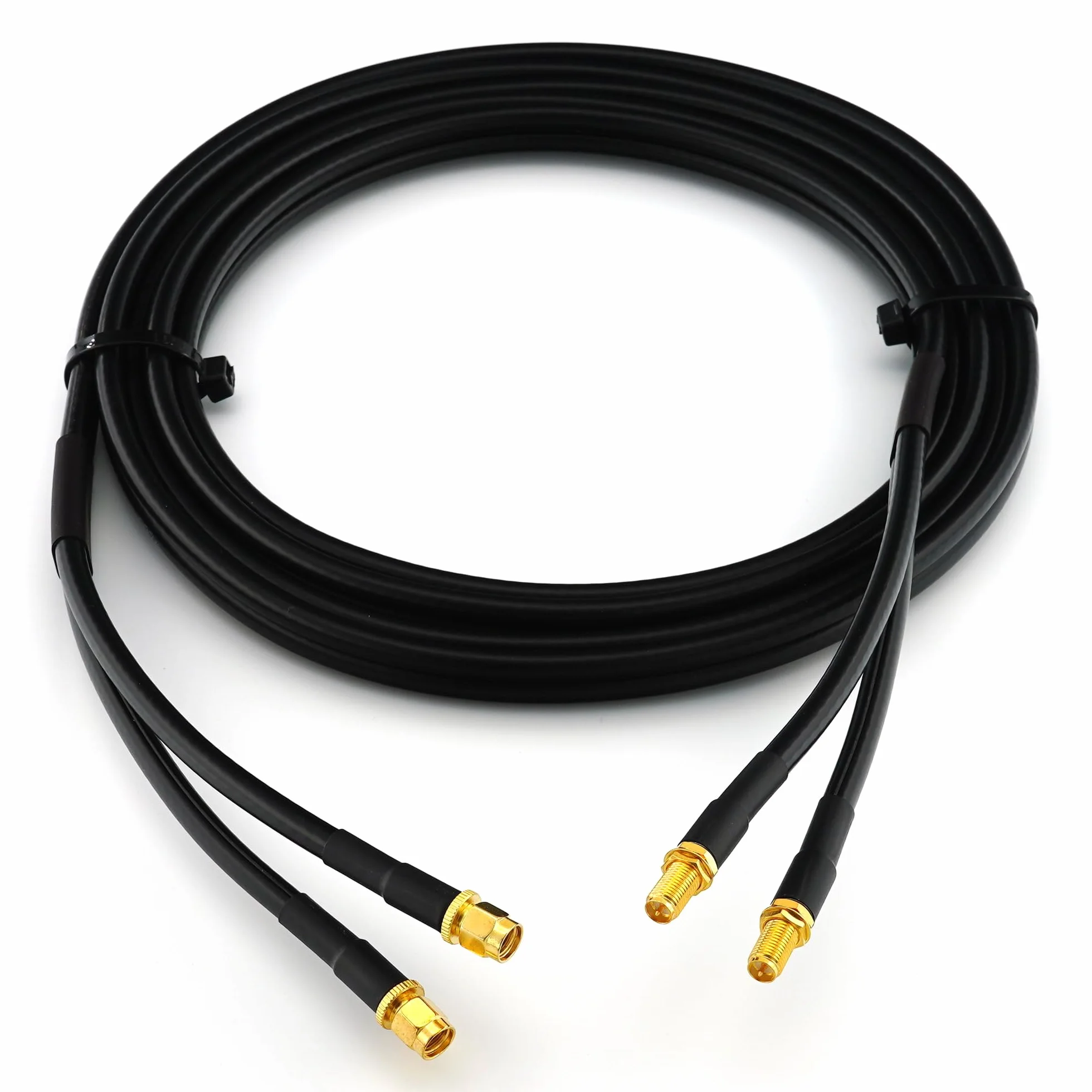 5m RP-SMA Maschio a Femmina Cavo Coassiale Doppio — RPSMA Cavo antenna esterno di prolunga 5 metri a bassa perdita Twin HF-240 (equivalente a LMR 240) — adattatore per Router Wireless Antenna WiFi