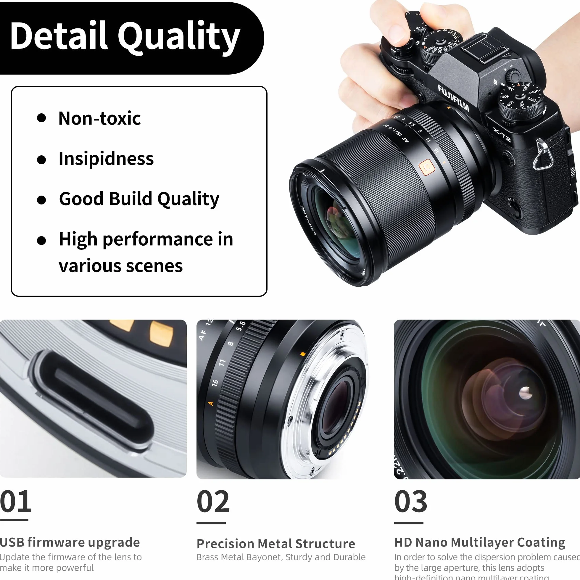 Viltrox 13mm f/1.4 Fuji x Mount Obiettivo Grandangolare per Fujifilm X-Mount X-T30 X-T4 X-T3 X-Pro3 X-Pro2 X-H1 X-T200 fotocamera, Messa a Fuoco Automatica APS-C Nero