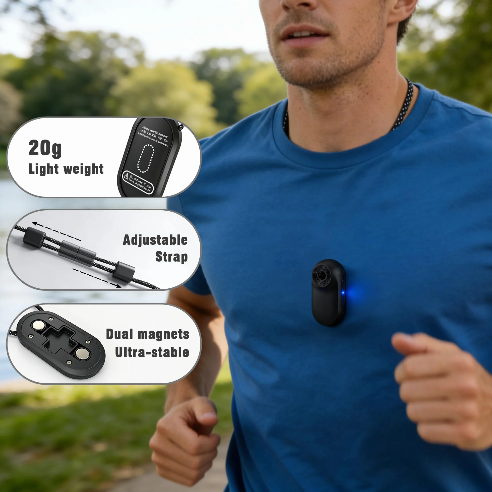 Mini Body Cam con Ciondolo Magnetico, Action Cam con Custodia Subacquea, Telecamera Indossabile con Scheda Memoria per Snorkeling, POV Camera per Casco Moto, Bici, Sport Estremi e Vlogging (Nero)