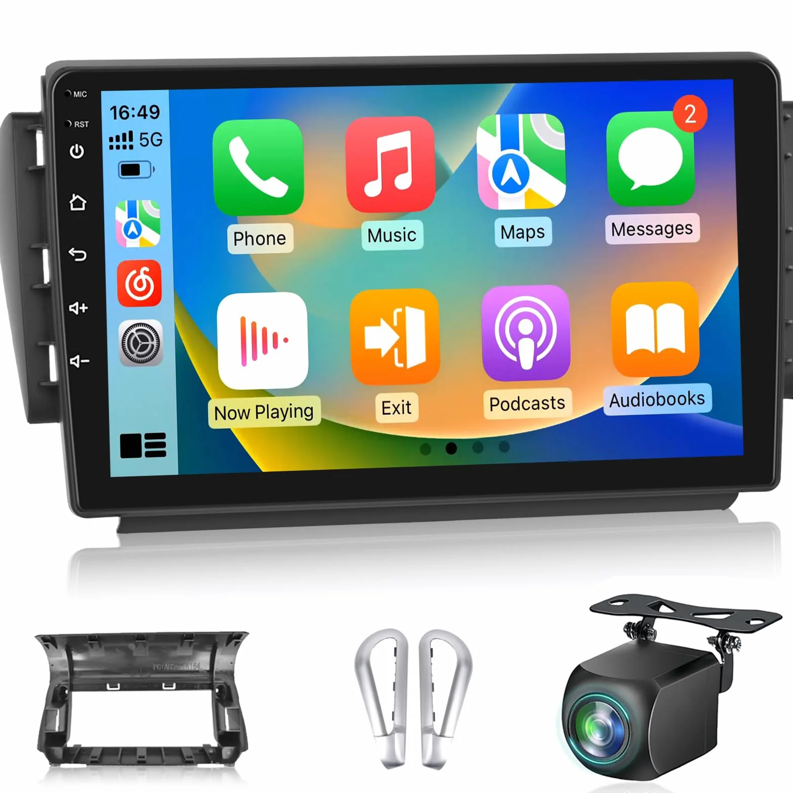 2+64G Autoradio Android per Peugeot 208/2008 2012-2018, Stereo con Schermo 10 pollici, Wireless Carplay e Android Auto, Audio DSP + Telecamera posteriore AHD, Supporto OEM