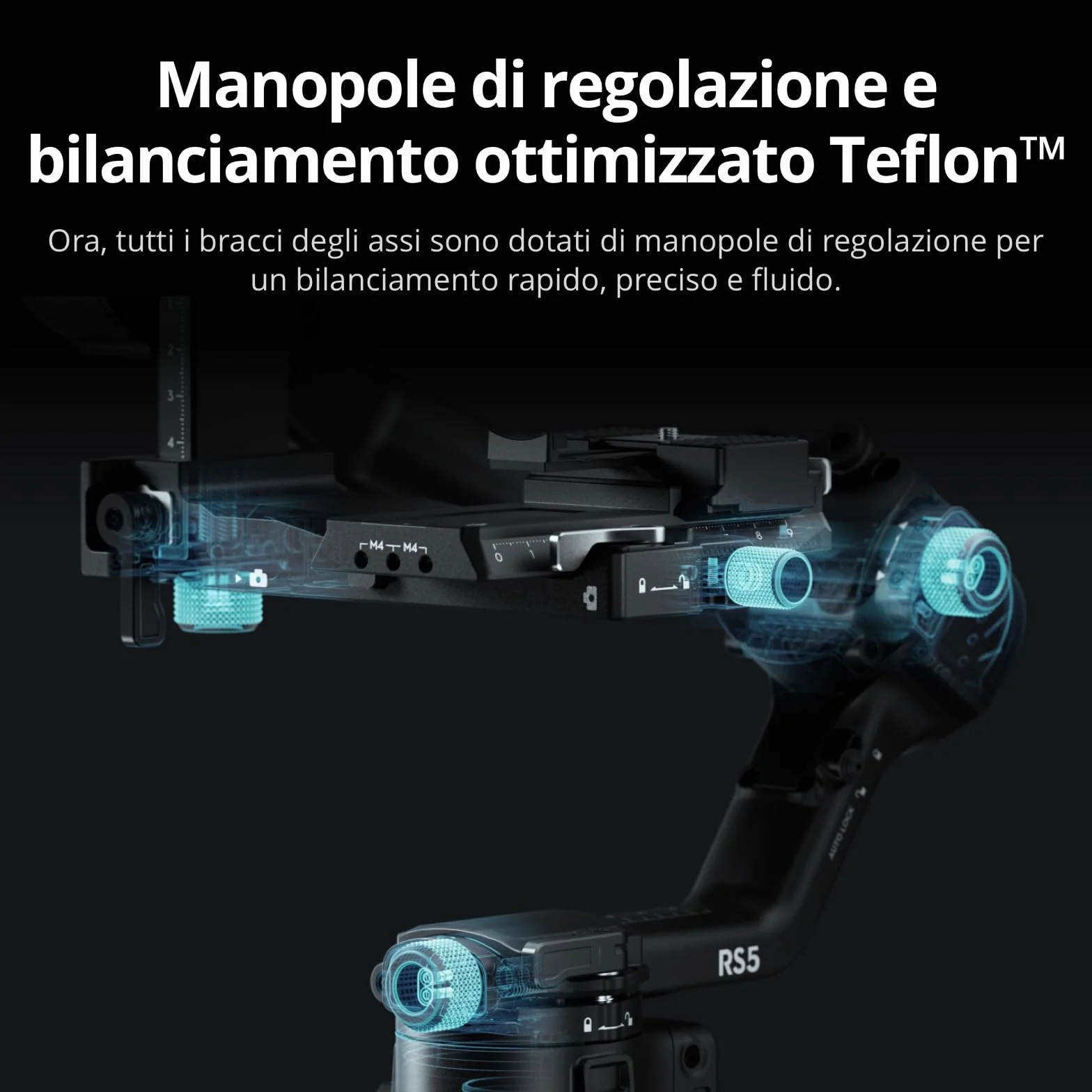 DJI RS 5 Combo, stabilizzatore per fotocamera Canon/Sony/Nikon/Fujifilm, tracciamento intelligente, impugnatura elettronica a valigetta, manopole di regolazione fine, nuovo indicatore dell'asse Z