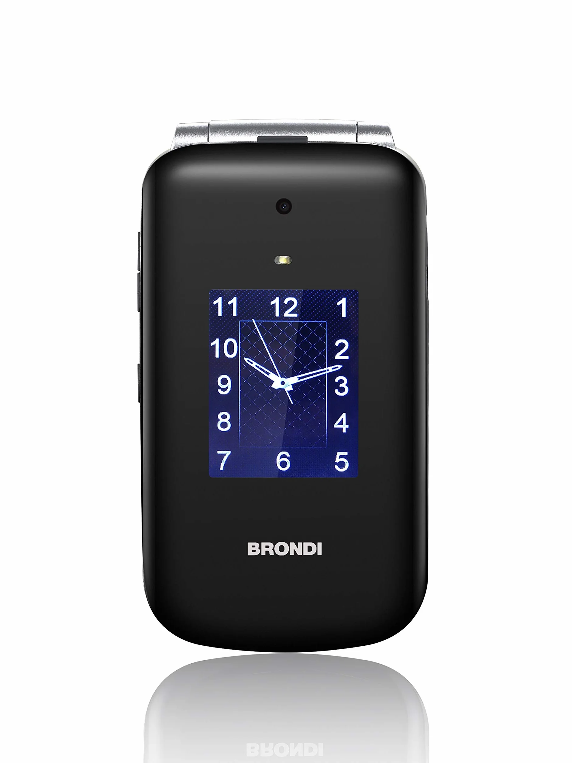 BRONDI Amico Supervoice, unlocked, 0.03 GB, Telefono cellulare GSM per anziani con tasti grandi, tasto SOS e funzione controllo remoto, dual SIM, volume alto ed amplificato, Nero