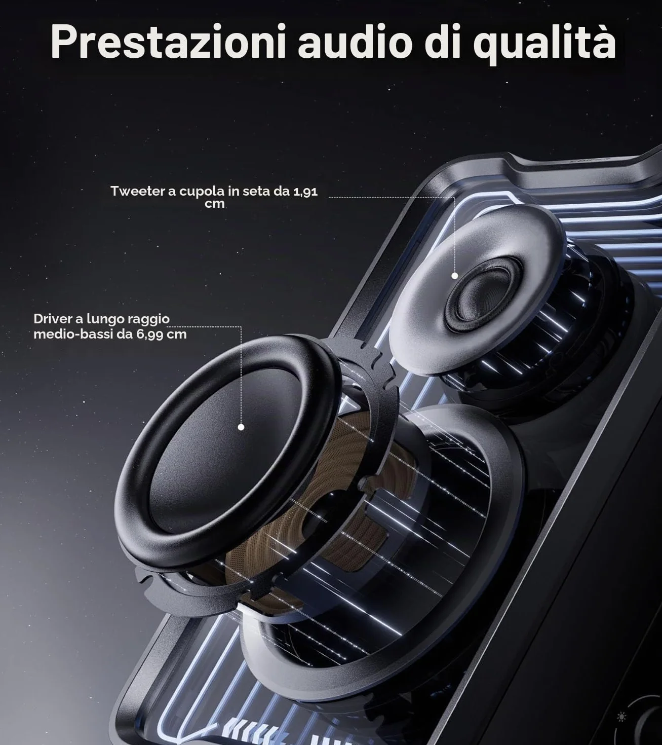 Edifier QR30 Altoparlanti desktop attivi con Bluetooth V5.4, effetti luminosi dinamici. 30 Watt RMS - Bianco