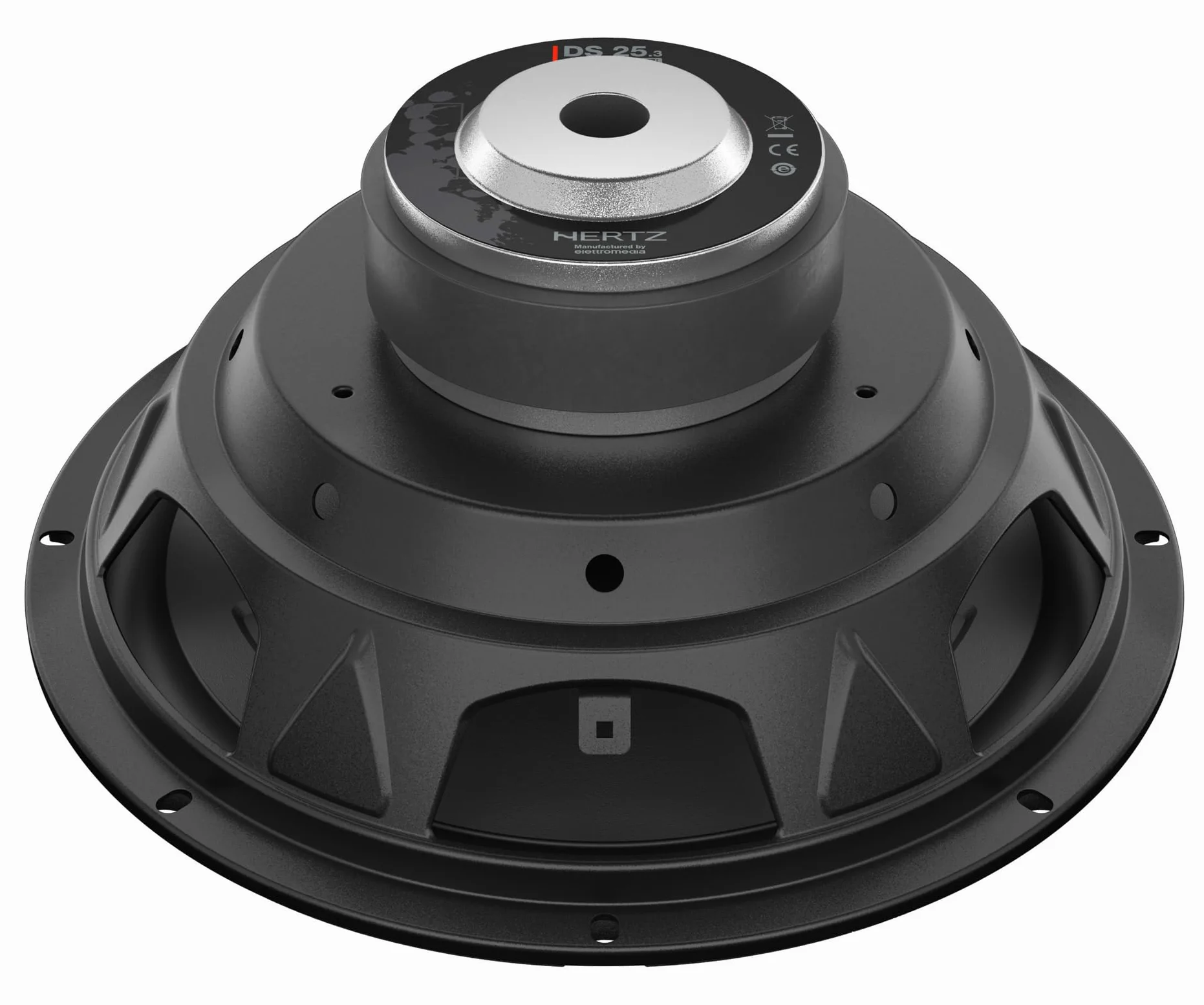 Hertz DS 25.3 subwoofer 250mm, 600W | 10 pollici, impedenza 4 Ohm, polipropilene con mica, bobina 38mm, 150W RMS, Xmax 9mm, 32-400 Hz, magnete in ferrite