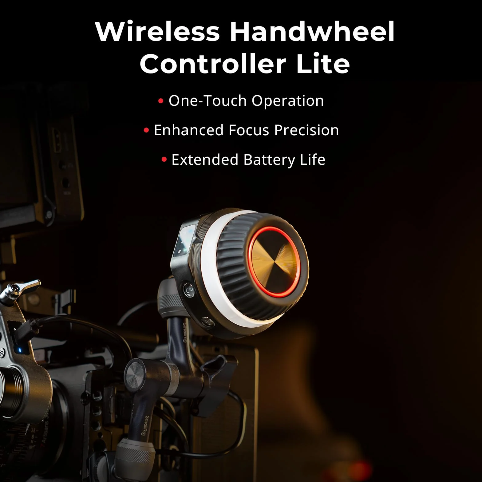 SMALLRIG Wireless Handwheel Controller (Lite), Marcatura A/B Single-Touch, Durata della Batteria di 21 ore, Controllo Semplificato, Design Leggero, Comodo e Compatto, per Obiettivi DSLR e Cine - 4295