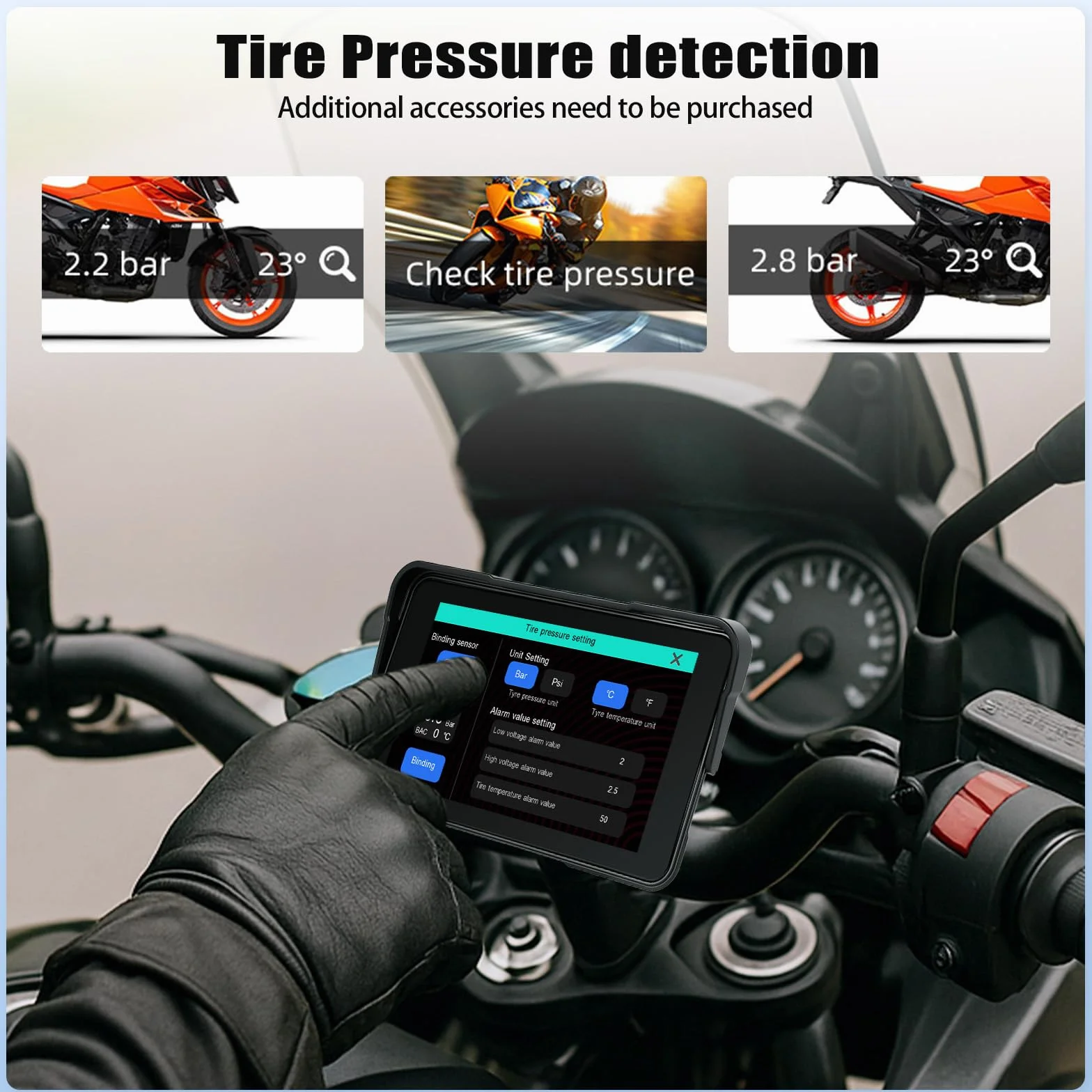 SIXTOP CarPlay Moto con CarPlay e Android Auto Wireless, Portatile GPS Navigatore Moto, 5 Pollici Schermo Touch con Impermeabile IP68, Bluetooth e Siri