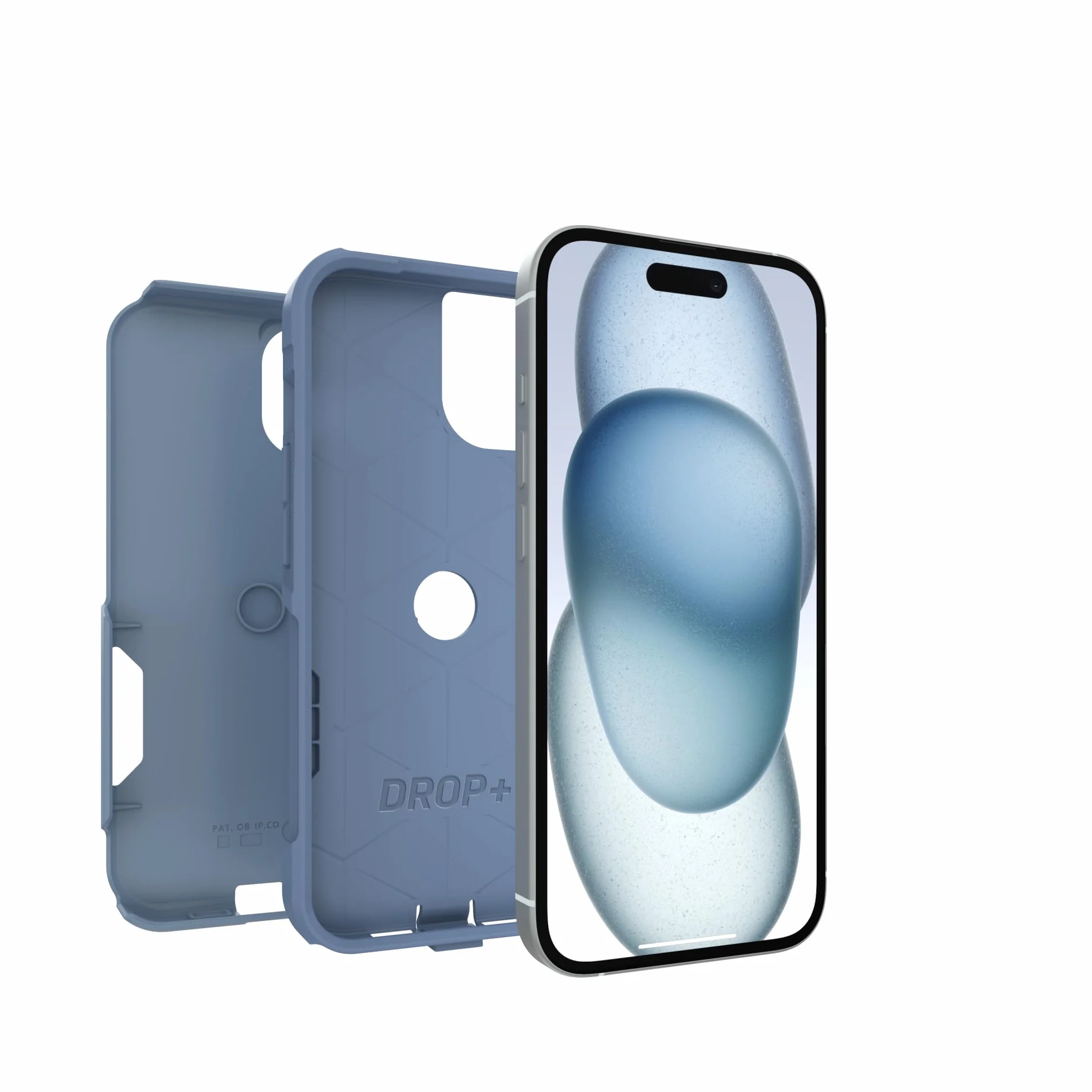 OtterBox Custodia per iPhone 15, iPhone 14 e iPhone 13 Commuter Series - Denim Crisp (Blu), Sottile e Resistente, Tascabile, con Protezione per Le Porte