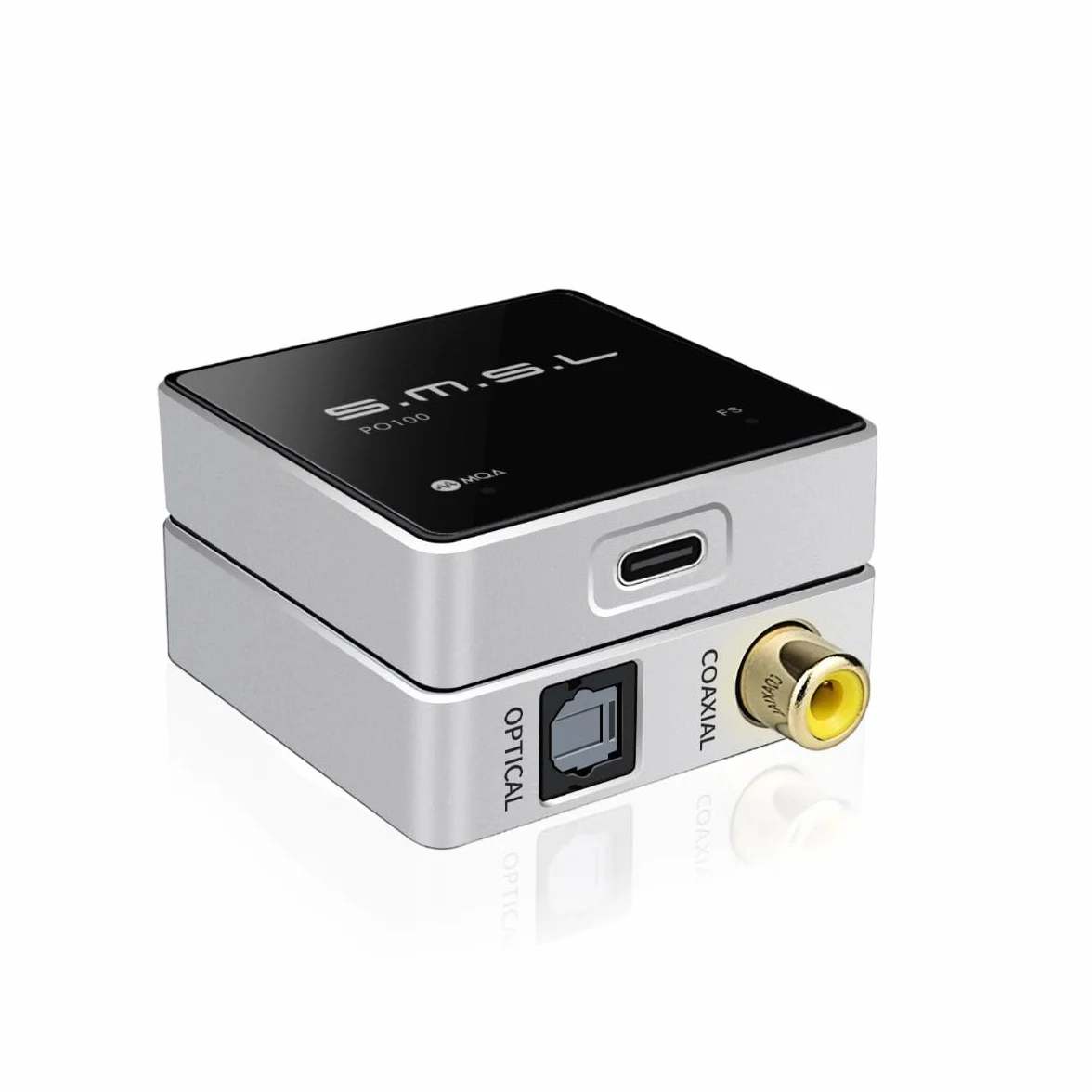 SMSL PO100 192kHz Adattatore Audio USB a Ottico XMOS XU316 Tipo-C SPDIF Coassiale Argentato