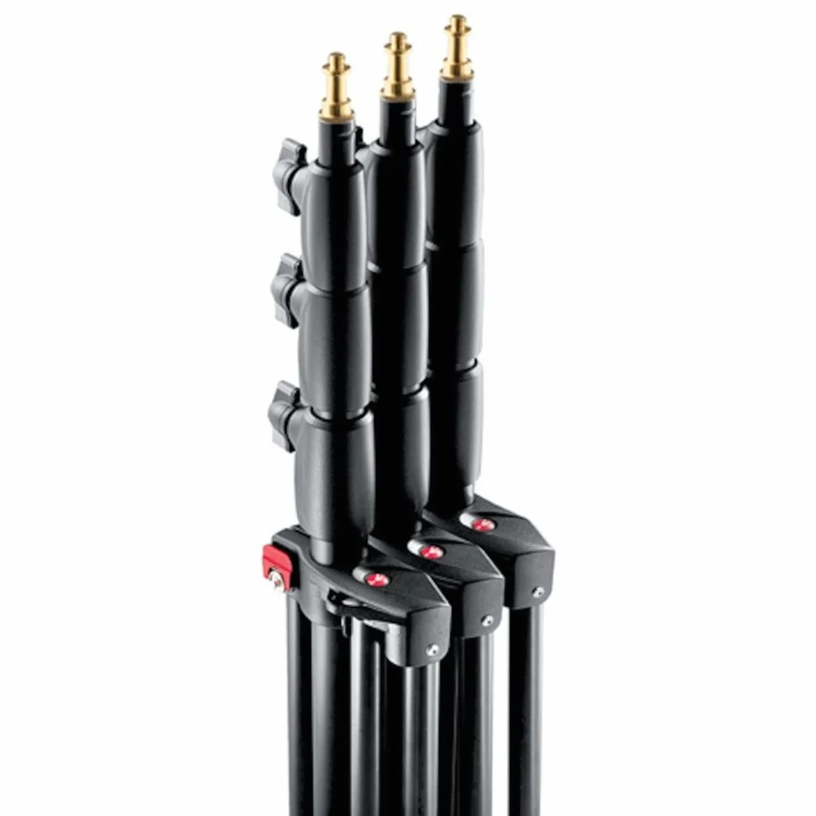 Manfrotto 1004BAC-3 Kit 3 Stativi, Serie Babylight, Massima Altezza 366 cm per Luci, 4 Sezioni, in Alluminio, Nero