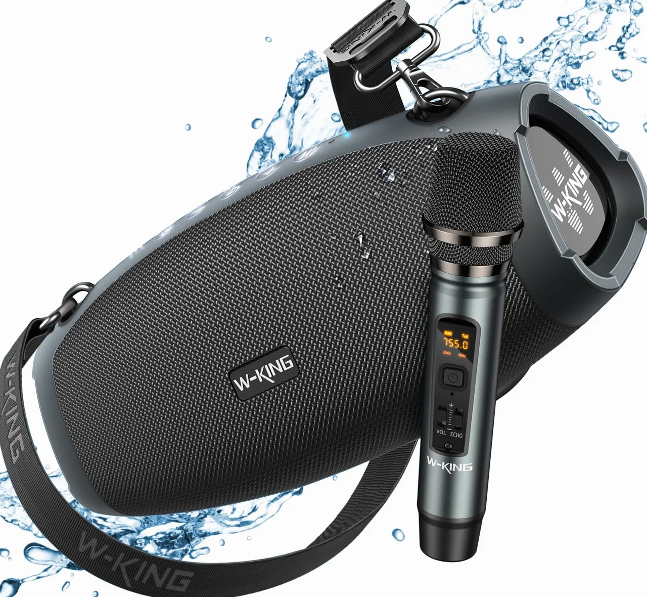 W-KING 120W PICCO 70W Cassa Bluetooth Altoparlante Potente Portatile Grande con Wireless Microfono, IPX6 Impermeabile per Esterni,Cinghia/Grande Basso/Accumulatore Di Energia/DSP/Audio/Sche TF/EQ/Apri