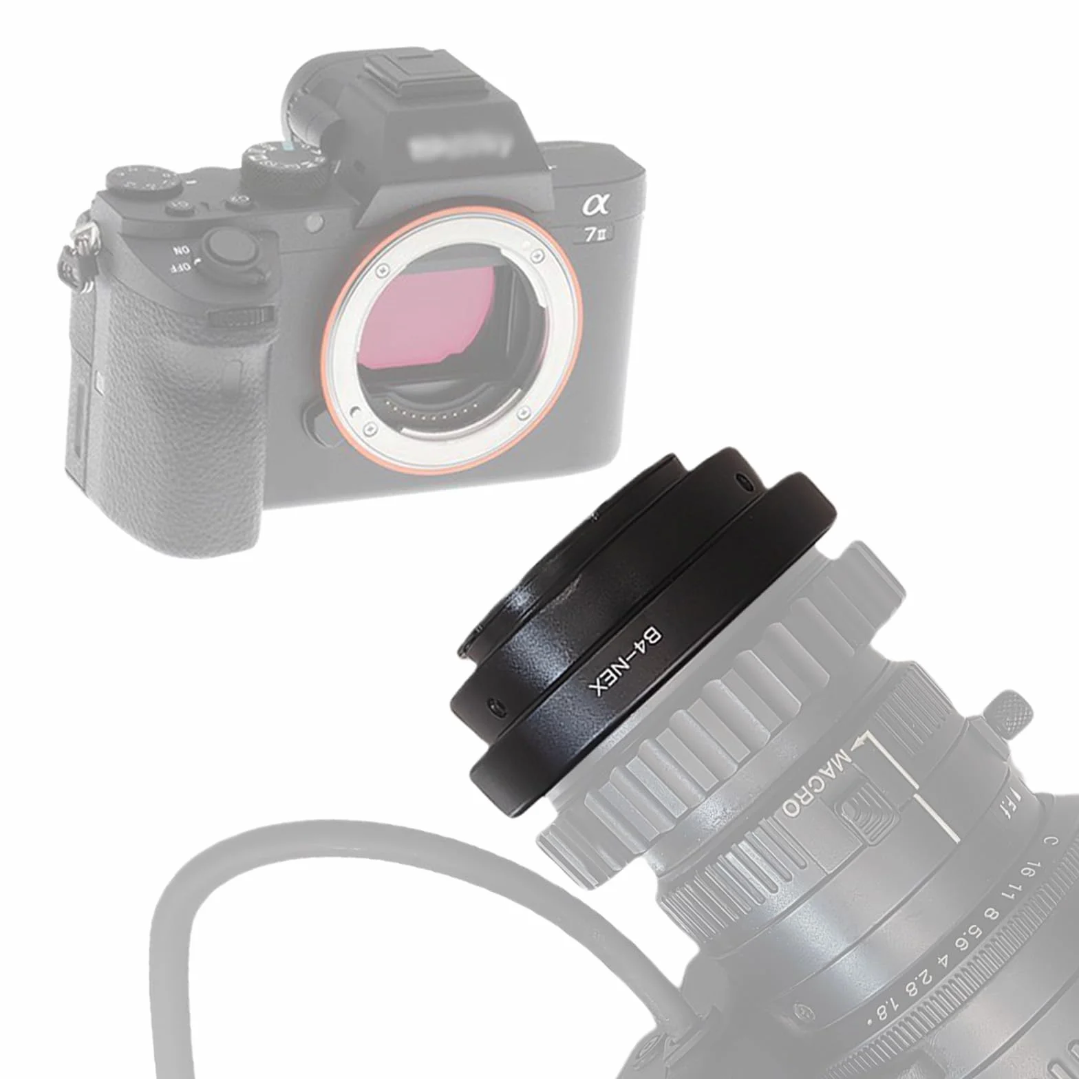 B4-NEX - Adattatore per obiettivo B4 2/3", compatibile con fotocamera Alpha E-Mount a7,a7S,a7II,NEX-3 NEX-5,NEX-C3,NEX-5N,NEX-7,NEX-F3,NEX-5R,NEX-6,B4 to NEX con treppiede