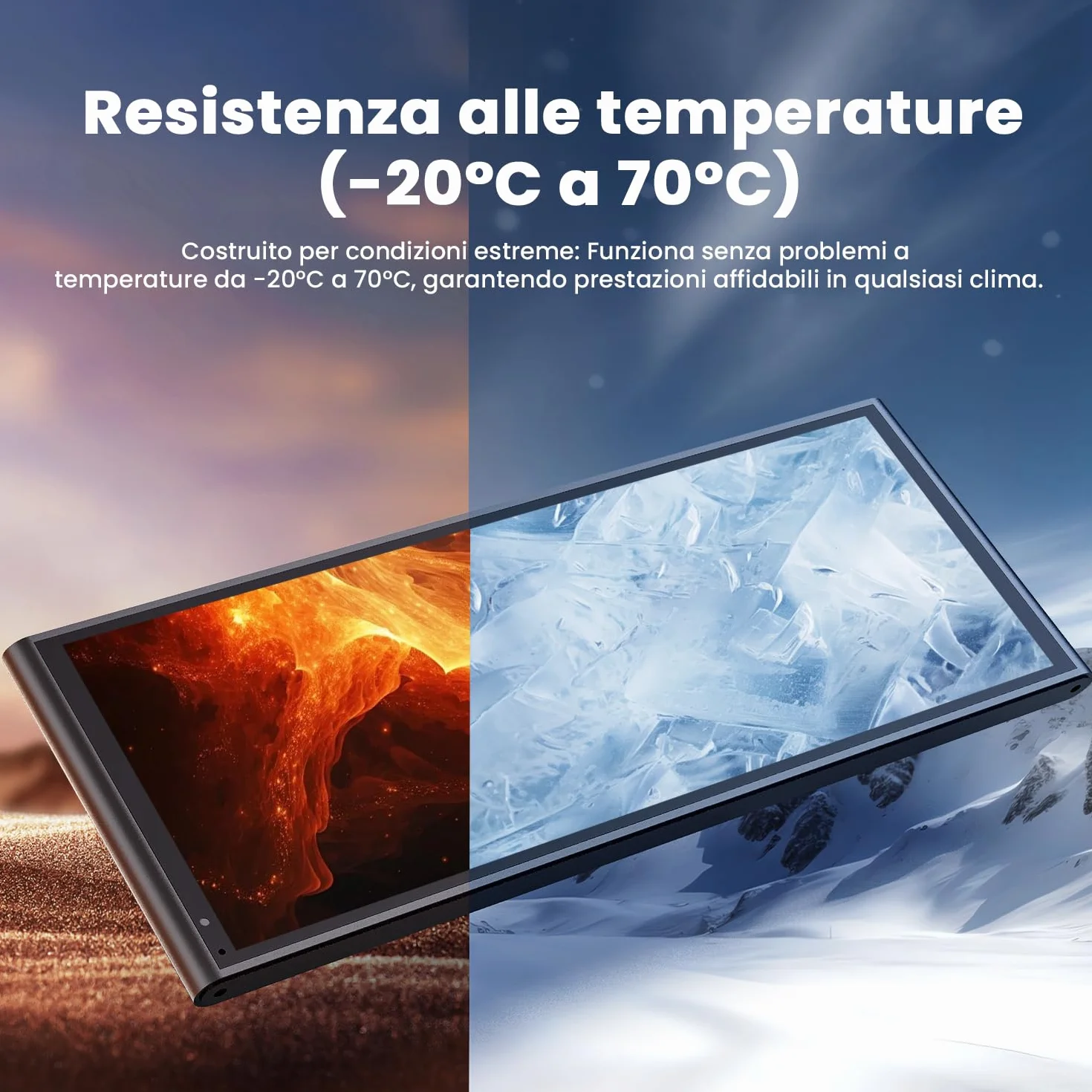 Schermo Portatile Wireless da 9,26" CarPlay per Apple CarPlay & Android Auto, Aggiornamenti OTA, Telecamera di Retromarcia, Mirror Link, Bluetooth 5.0, Controllo Vocale, Navigazione GPS, FM