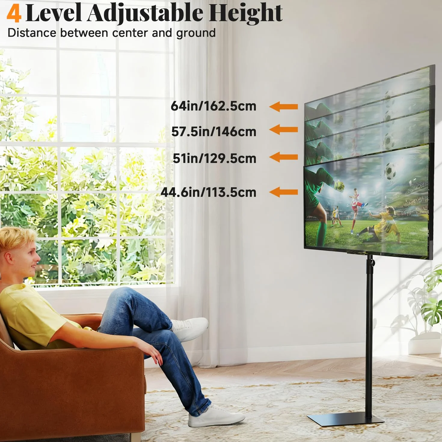 Supporto TV da Pavimento 360° Girevole Universale Supporto TV Alto Regolabile in Altezza e Inclinazione Supporto TV da Pavimento Extra per TV da 14 a 43 Pollici Supporto TV Autoportante per