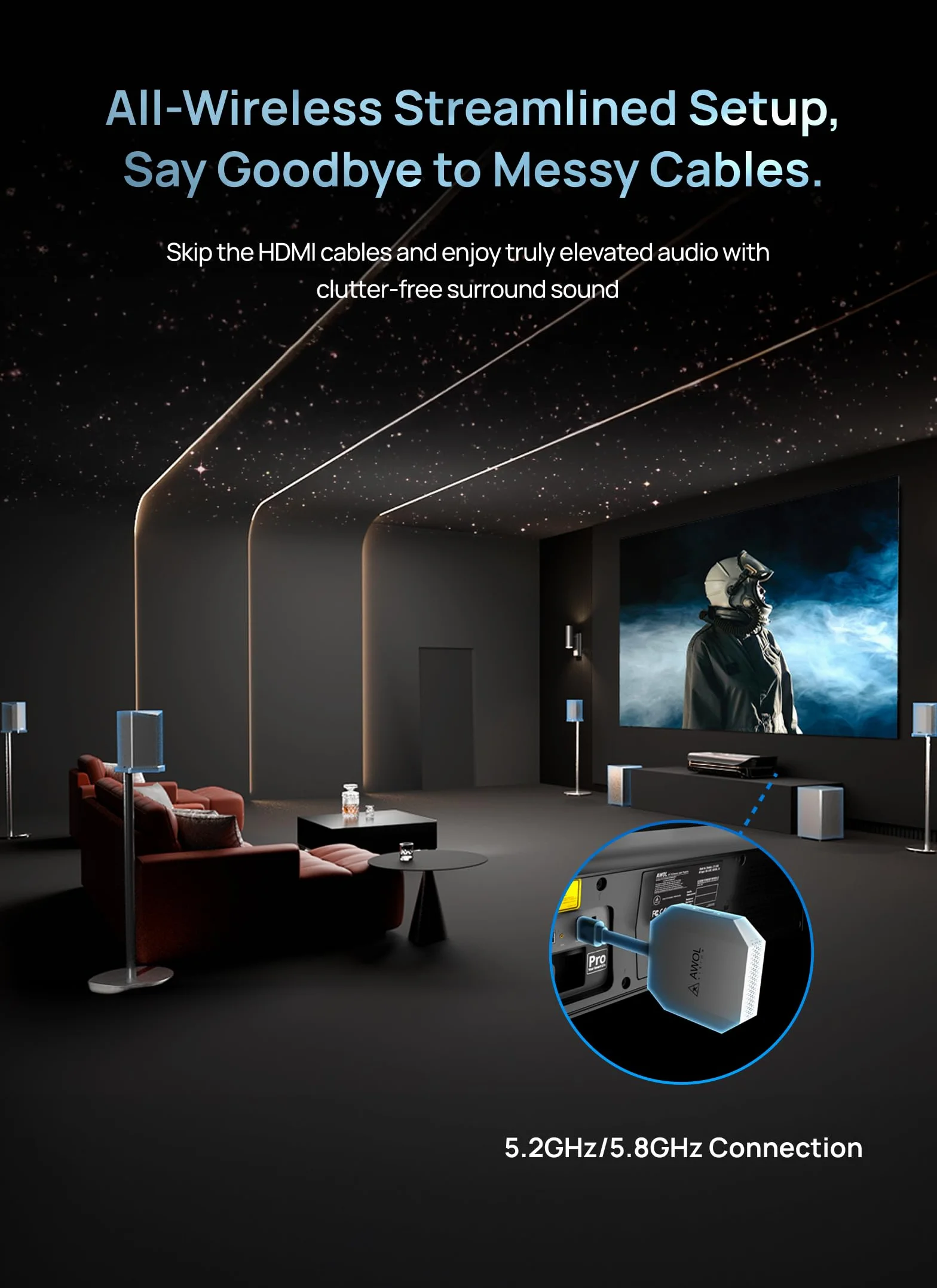 AWOL VISION ThunderBeat 4.2.2 Sistema audio home theater completamente wireless (Thunderbeat)