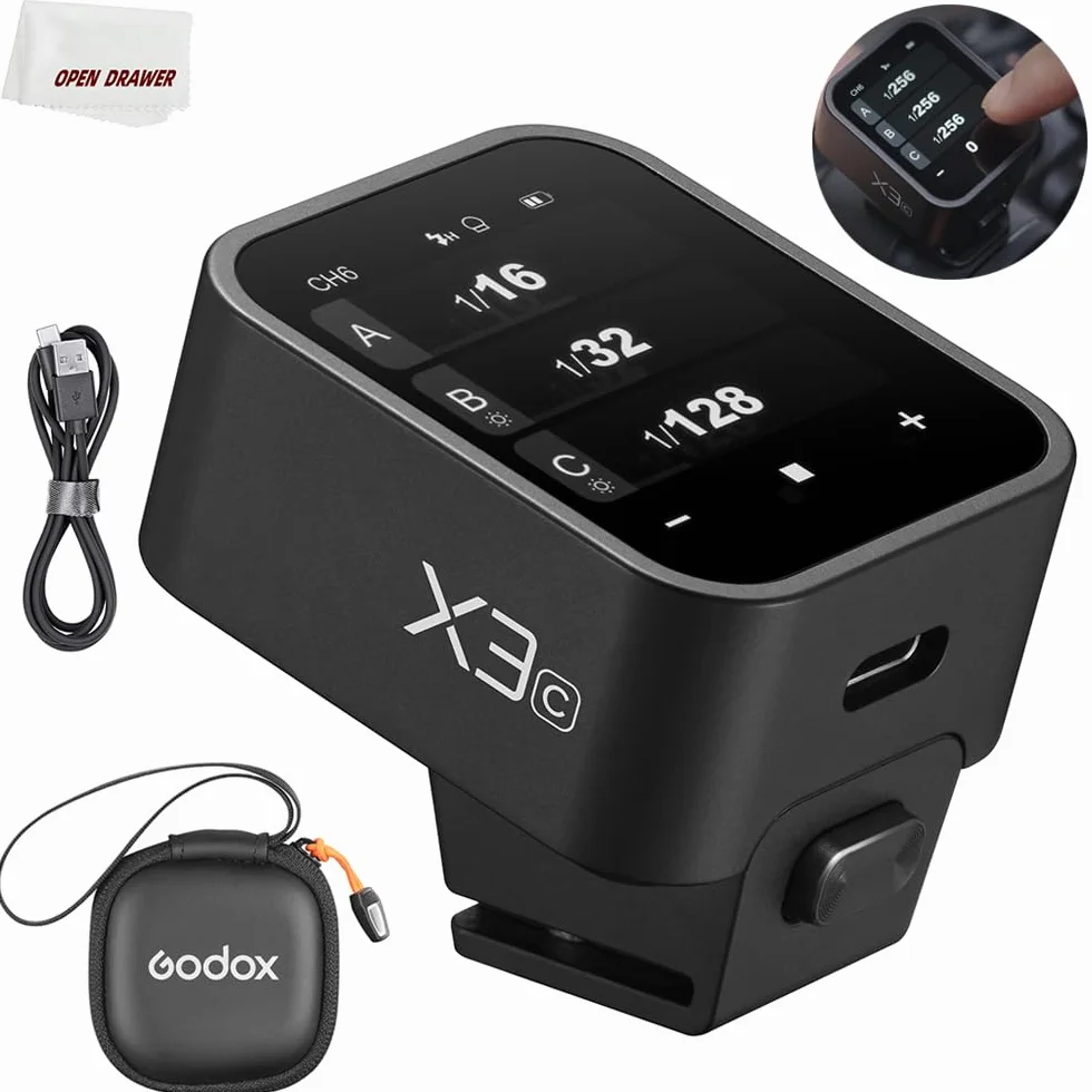 Godox X3-C Trigger, Touch Screen TTL Wireless Flash Trigger, con conversione TCM, batteria integrata agli ioni di litio da 3,7 V 850 mAh, circa 7 giorni in standby per (Godox X3-C)