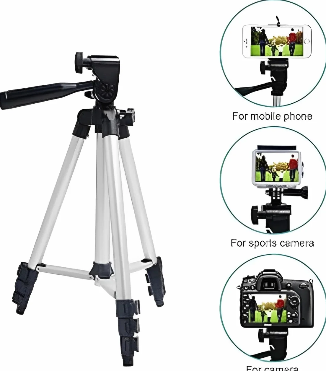 Treppiede Fotocamera Leggero Cavalletto Allungabile Alluminio con Livella Regolabile Estendibile per Macchina Fotografica digitale Videocamera Treppiedi Camera per Canon Nikon Supporto Smartphone