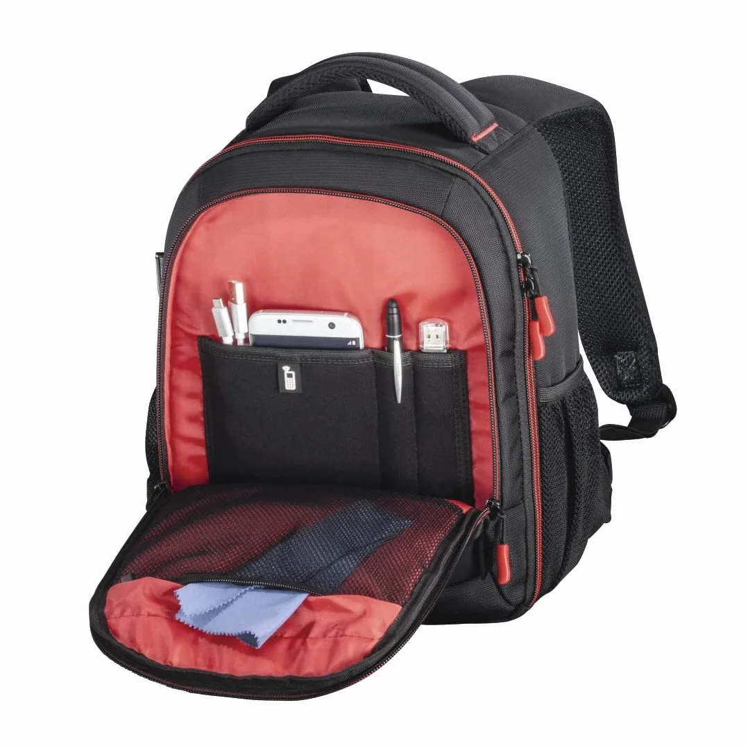 Hama Zaino per fotocamera Miami 150, nero/rosso, Nero, Viaggi