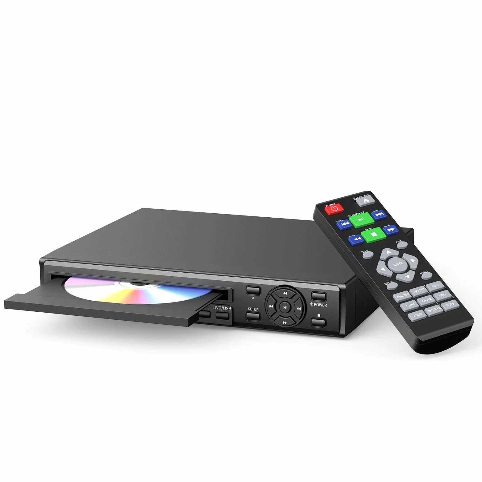 Desobry Lettore DVD per TV, Lettore DVD HD 1080p con sistema di lettura migliorato, Lettore DVD/CD Region Free con uscita HDMI e AV, Ripresa automatica, Telecomando