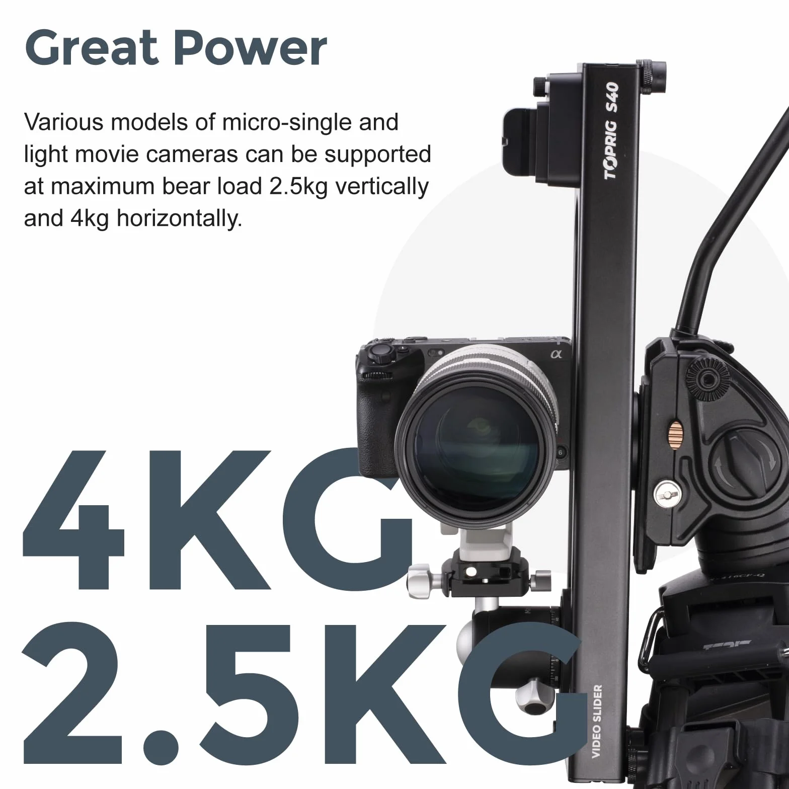 Accsoon Toprig S40 Slider per Fotocamera Motorizzato 15,7"/40cm, lega di alluminio Tramite Pulsante o Controllo APP Bluetooth, Time Lapse, Focus Shot, Panoramica a 120°, per Fotocamera, DSLR, etc.