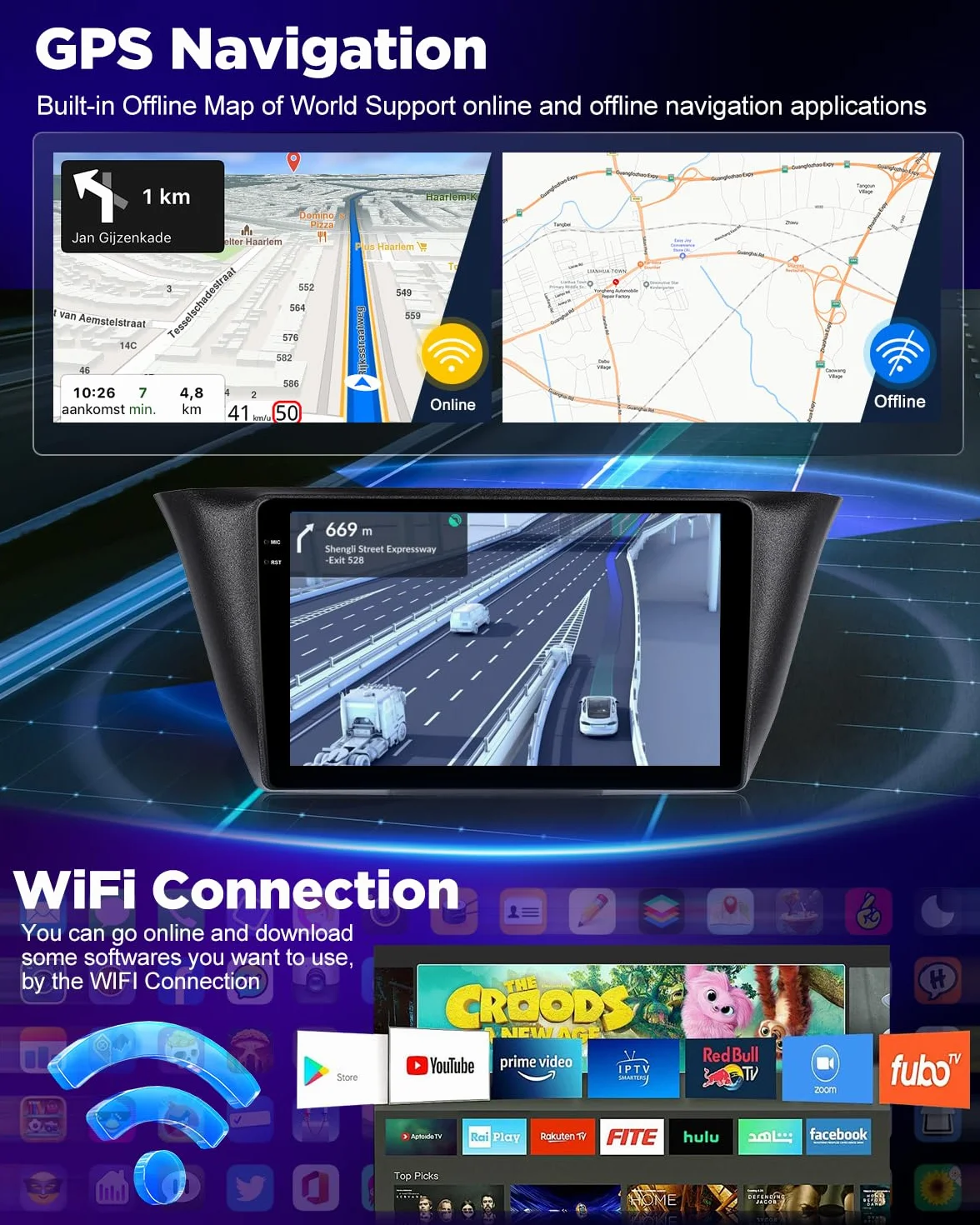 NHOPEEW 4+128G Android Autoradio per IVECO Daily 2015-2022 con Wireless Carplay e Android Auto - Schermo incell da 9 pollici Supporto WiFi GPS Comandi al volante + Telecamera di retromarcia, Canbus