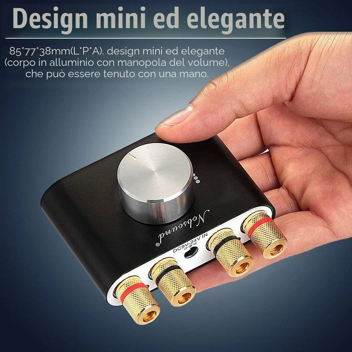 Nobsound Mini Amplificatore di Potenza Bluetooth; Hi-Fi Amplificatore Digitale Stereo 2.0 Canale 50W×2; con AUX/USB/ingresso Bluetooth