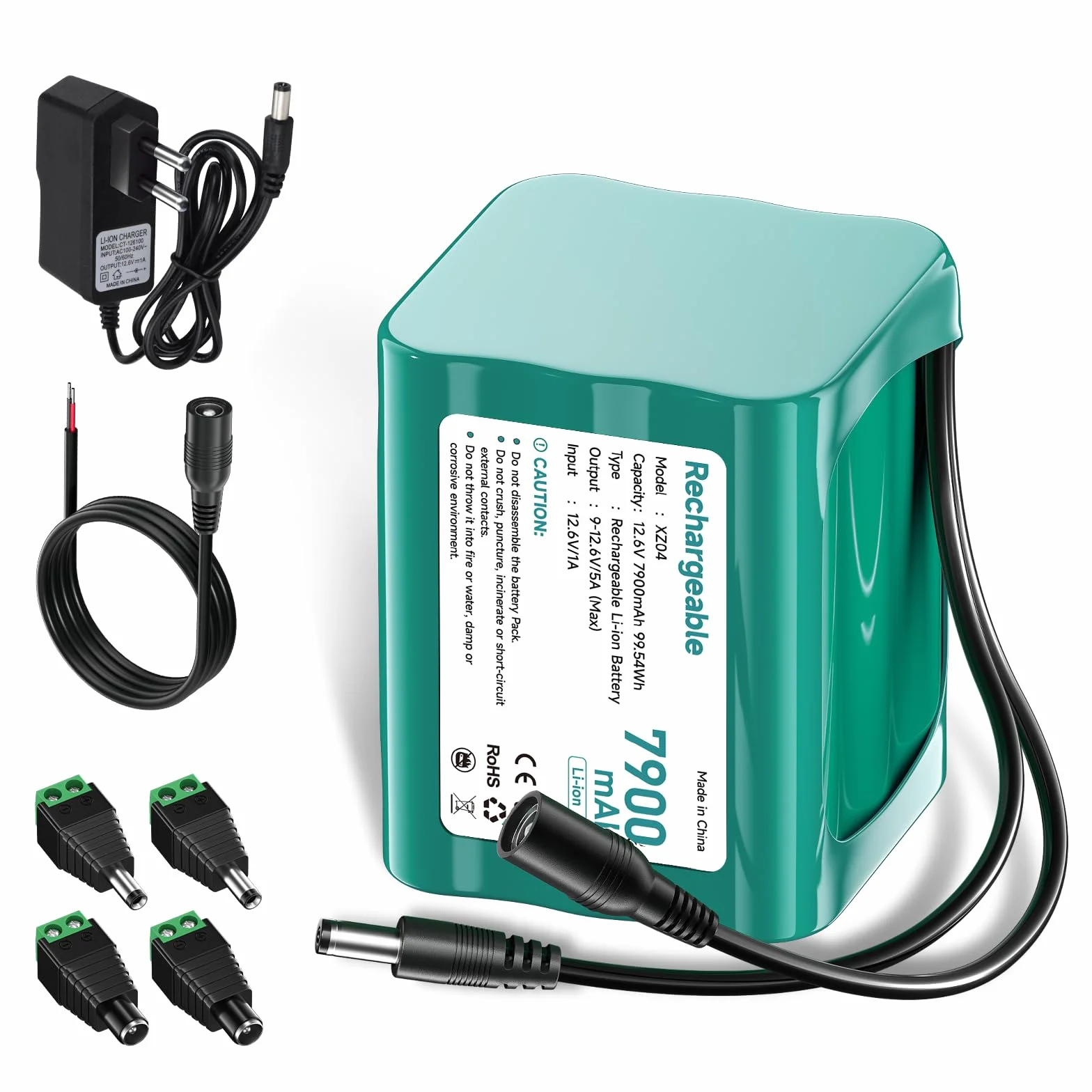 Batteria 12V 7900mAh 12,6V Litio per Soundboks, Fari Posteriori, Illuminazione Bici, Stagepiano, Sonar