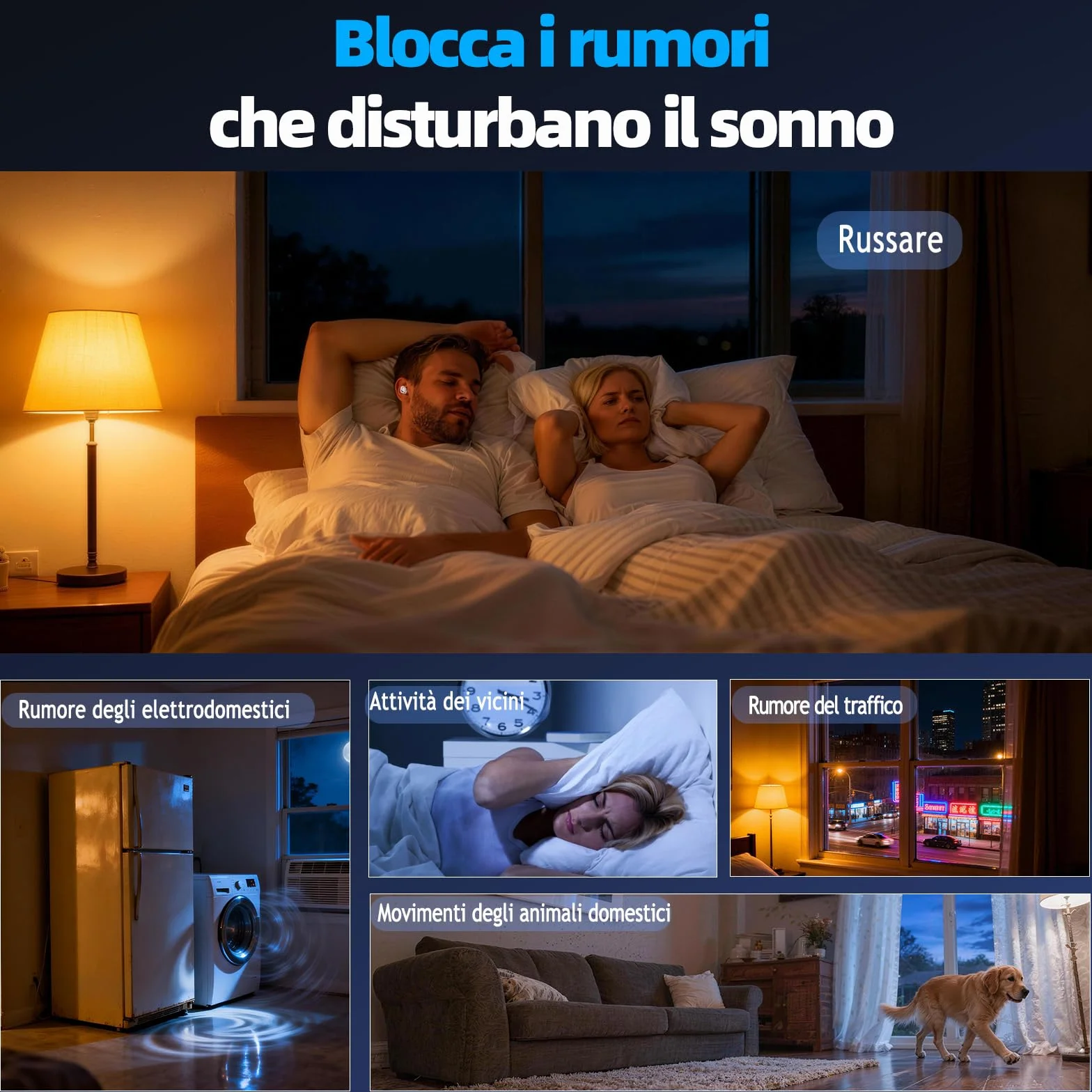 Cuffie Bluetooth, Cuffie per Dormire sul Fianco, Auricolari Bluetooth 5.4 con Doppia Modalità Sonno, 40 Ore Mini Sleep Earbuds Bluetooth, 6 modalità EQ Mini In Ear Auricolari IPX7, Display LED