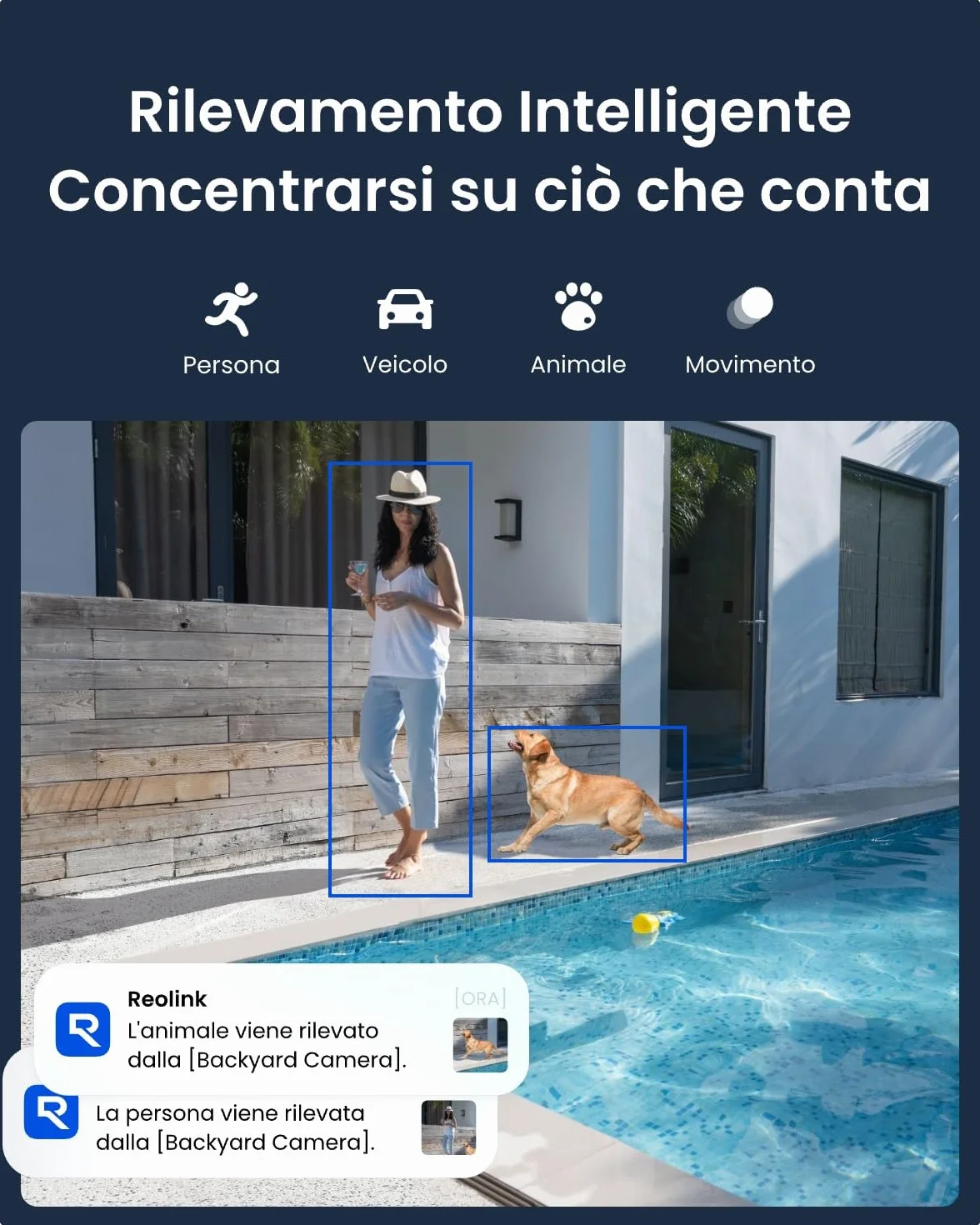 Reolink 4K Telecamera Wi-Fi Esterno con Batteria e Pannello Solare, 360° PTZ Senza Fili, 2,4/5 GHz WiFi, Rilevamento Uomo/Auto/Animale, 8MP Visione Notturna a Colori, Sirena/SD/Cloud, Argus PT Ultra