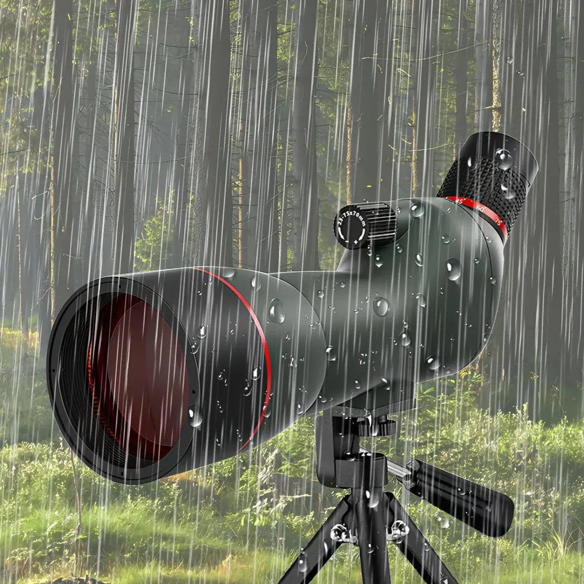 Korons Spotting Scope Spektiv mit 25-75x70 mm Zoomobjektiv(Grũn)