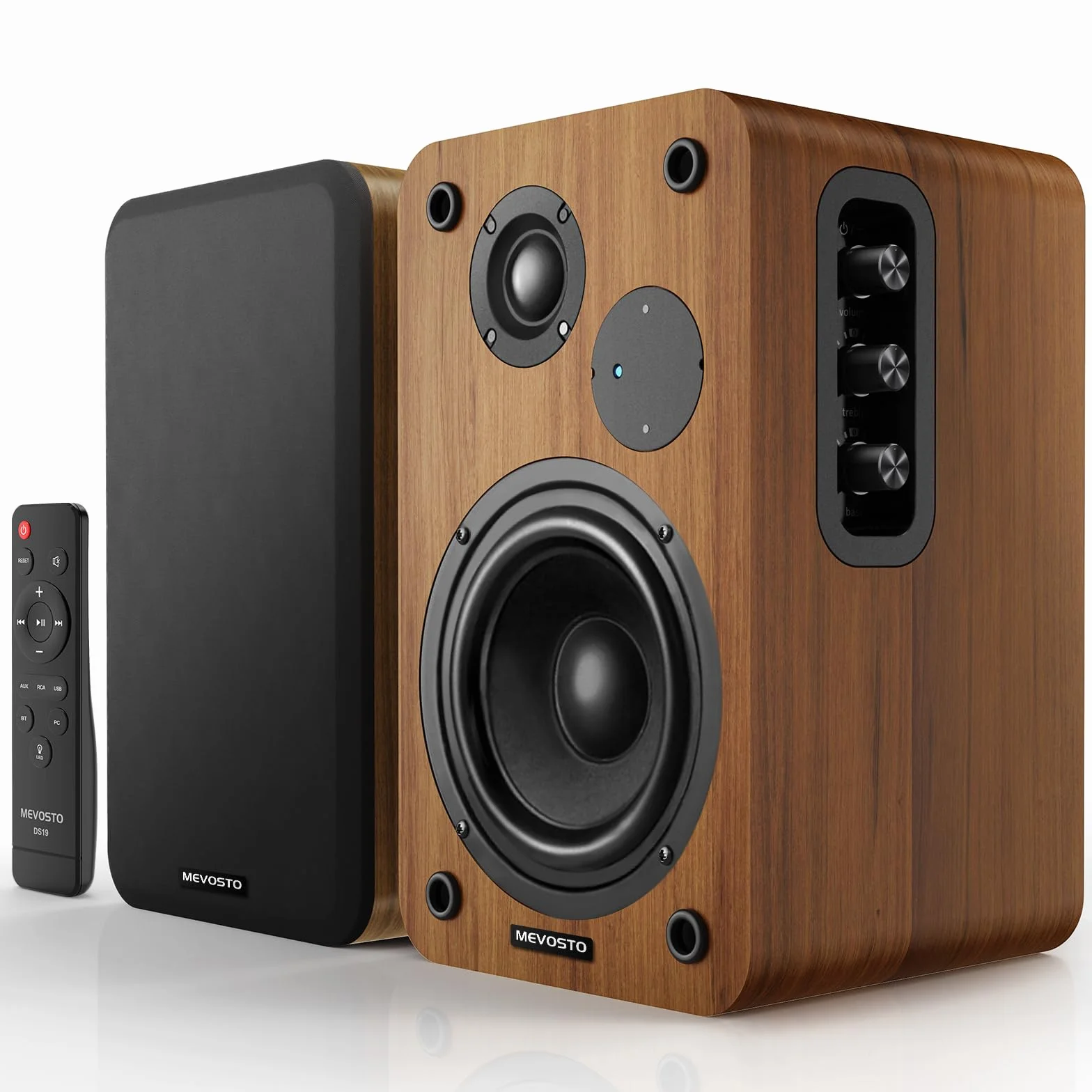 Altoparlanti da Scaffale Attivi - 36W RMS Diffusori da scaffale con BT 5.4 Audio Digitale USB Monitor Studio, 1" Tweeter e Woofer 5" Bassi e Alti Regolabili Per TV, PC e giradischi