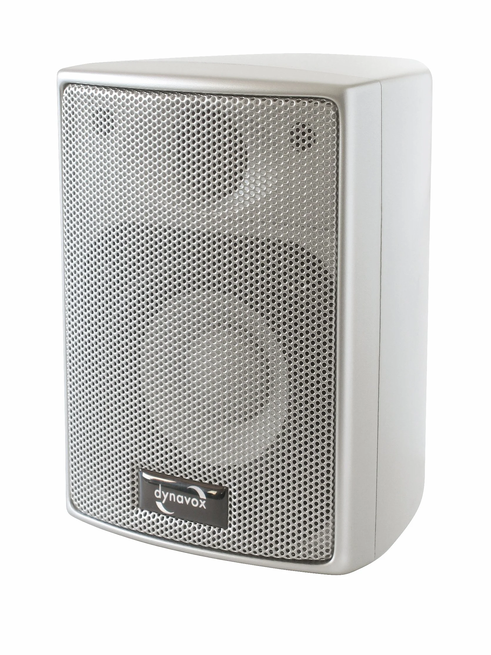Dynavox AS-301 altoparlanti satellitari, coppia, per home cinema o ufficio, cassa surround compatta, montaggio a parete, colore argento