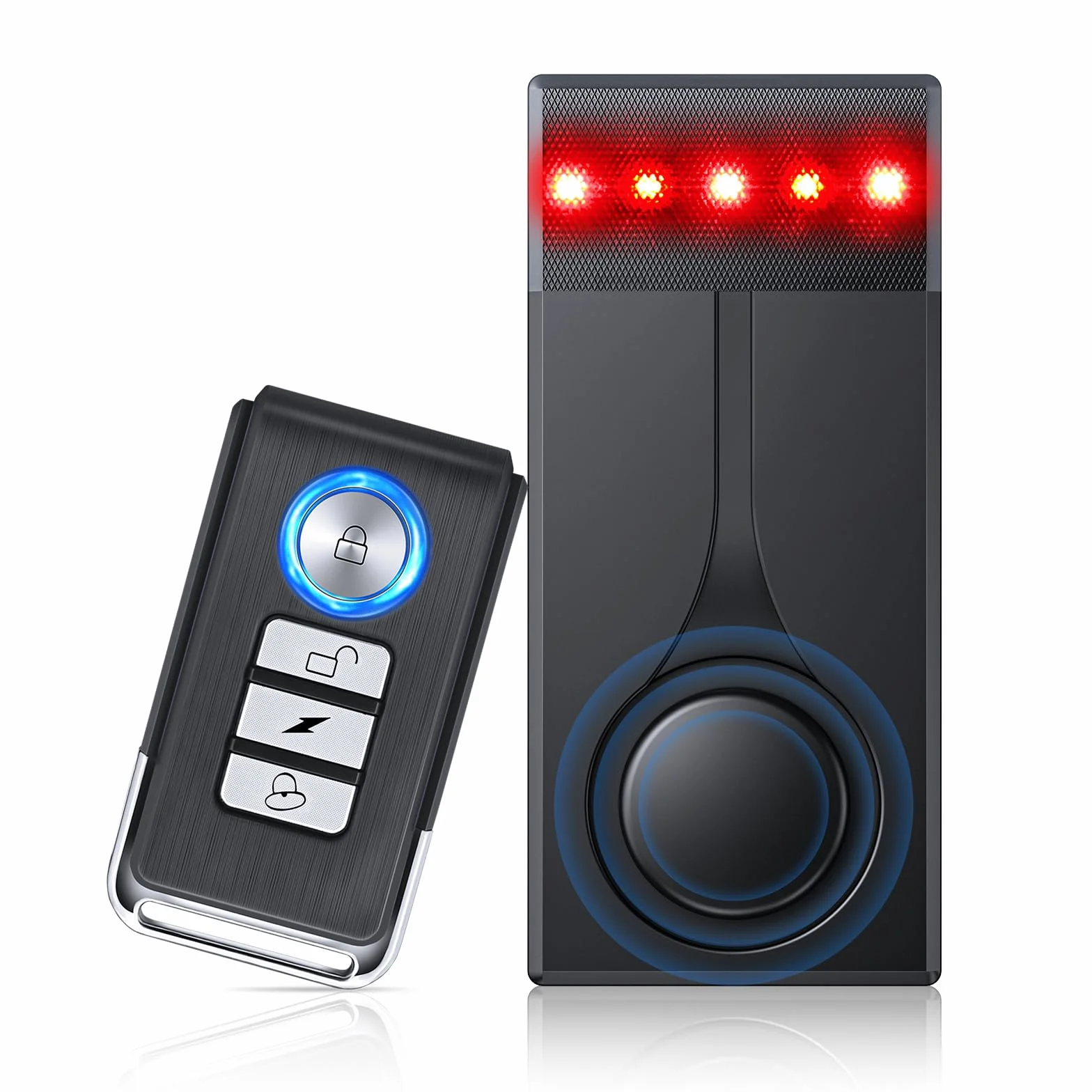 Sistema di allarme per auto 108 dB antifurto senza fili con telecomando e attacco magnetico
