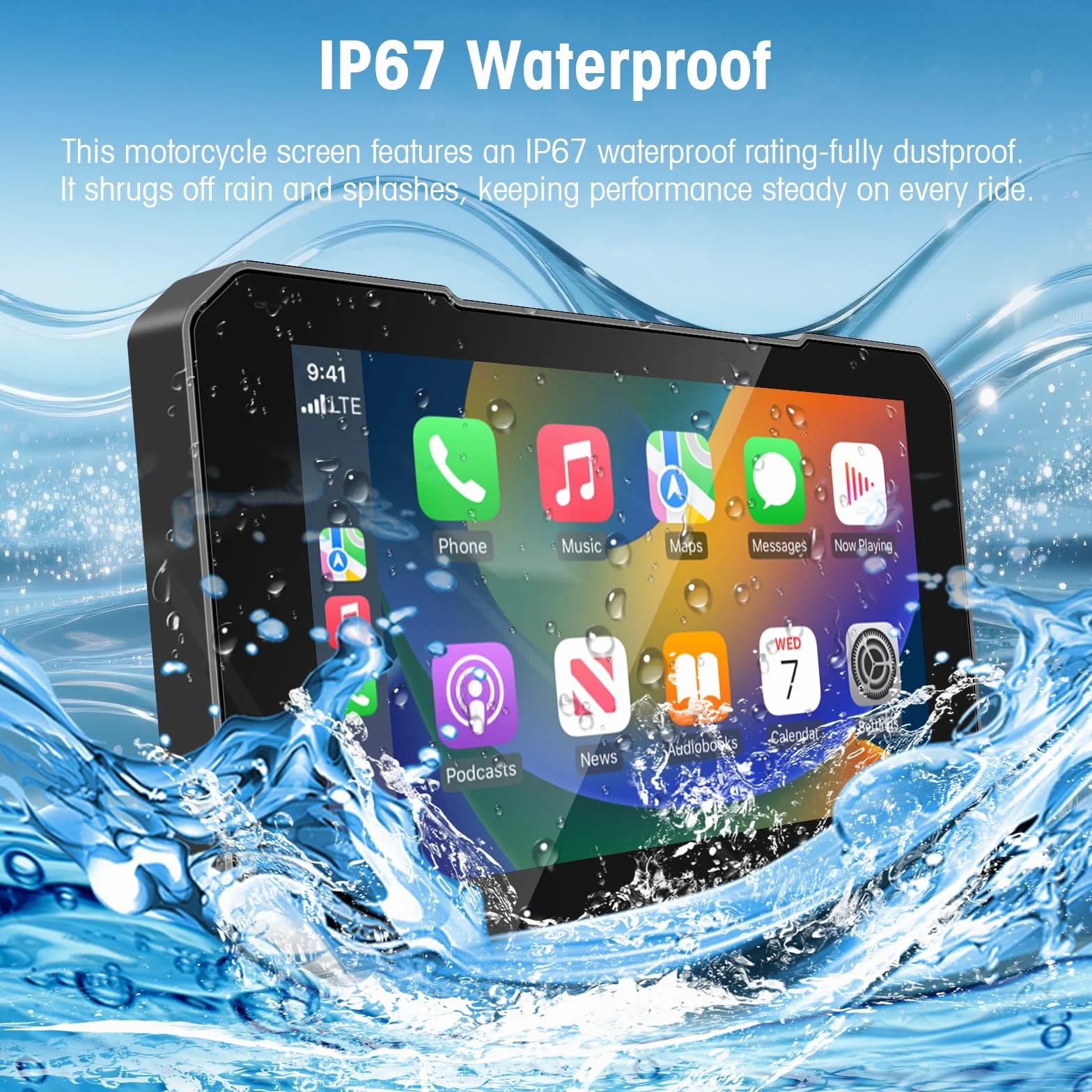 Navigatore Moto Wireless 5 Pollici CarPlay Android Auto GPS Impermeabile IP67 Bluetooth TPMS
