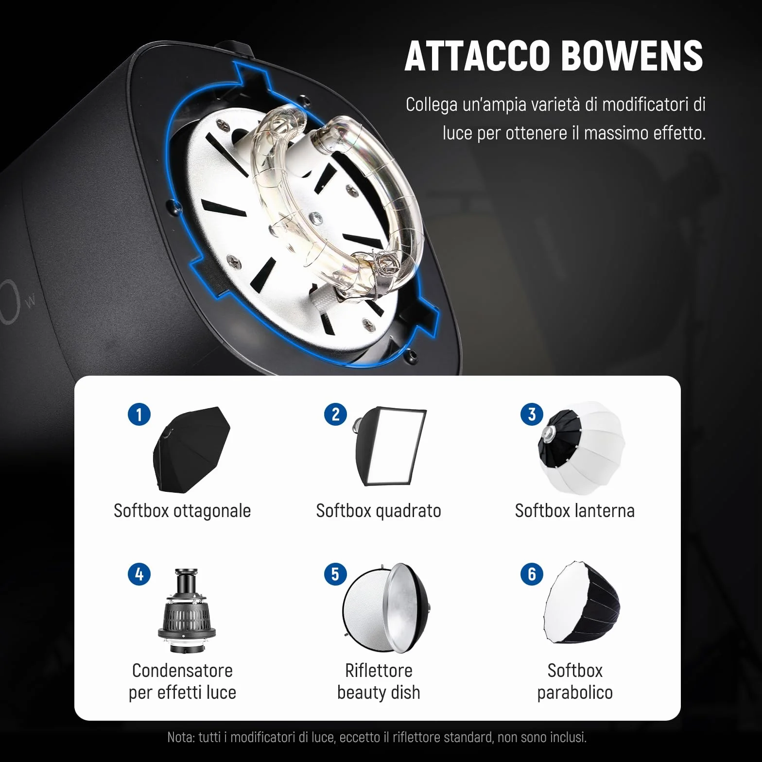 NEEWER Kit Flash Monoluce da Studio 800W (2pz), Luce Strobo S101-400W 5600K con Lampada Pilota 150W/Attacco Bowens/Softbox/Stativo/Riflettore/Trigger RT-16/Borsa per la Fotografia di Prodotti Ritratti