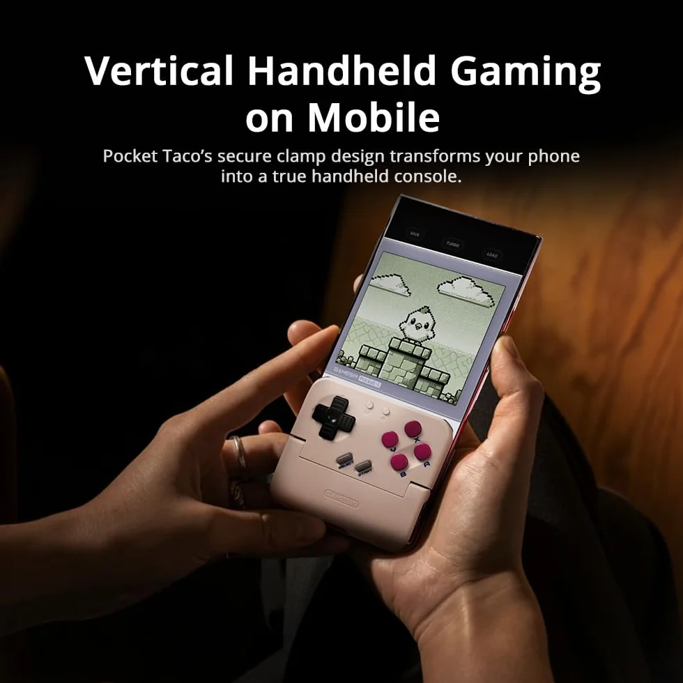 GameSir Pocket Taco Controller da Gioco Mobile Verticale - Gamepad Bluetooth Retro Arcade per Android & Smartphone, Portatile, Batteria 600mAh, Personalizzazione App - Bianco