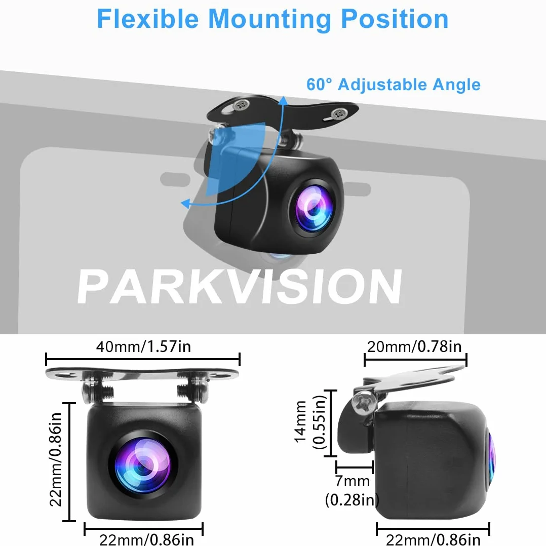 PARKVISION Telecamera per retromarcia con grandangolare 180° telecamera per auto DC 12-24V telecamera per posteriore ad ampia tensione telecamera frontale per auto [PJ-180SW]