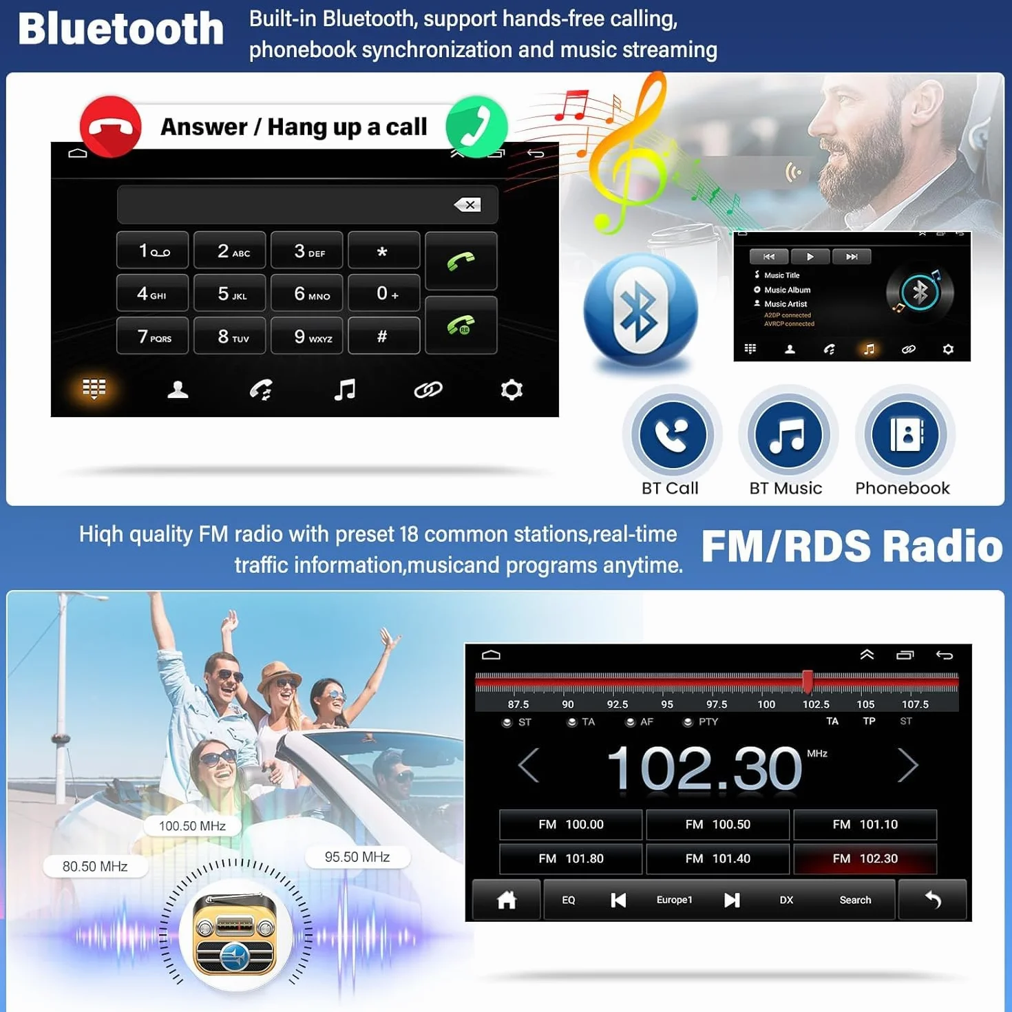 2 + 32 G Android 13 Autoradio per Nissan Micra 3 K12 2002 – 2009 con CarPlay Android Auto 9 pollici Navigazione GPS Auto Radio Display con Bluetooth WiFi SWC + Telecamera posteriore AHD