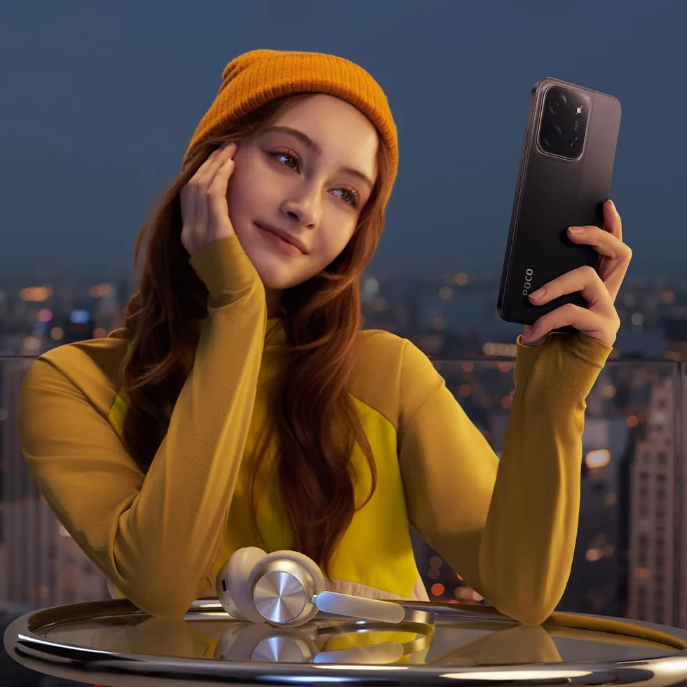 XIAOMI POCO C85, Smartphone 6+128GB, Display 6,9" 120Hz 7,99mm Design, MediaTek Helio G81-Ultra Octa-core, Doppia fotocamera AI da 50MP, 6000mAh, garanzia di 2 anni, Nero, Caricabatteria non incluso