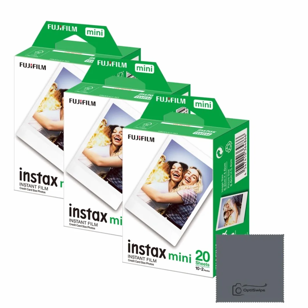 Fujifilm Mini Film: 60 Foto in Totale, (10 Fogli x 6) – Multipack per fotocamere istantanee Fujifilm Bundle