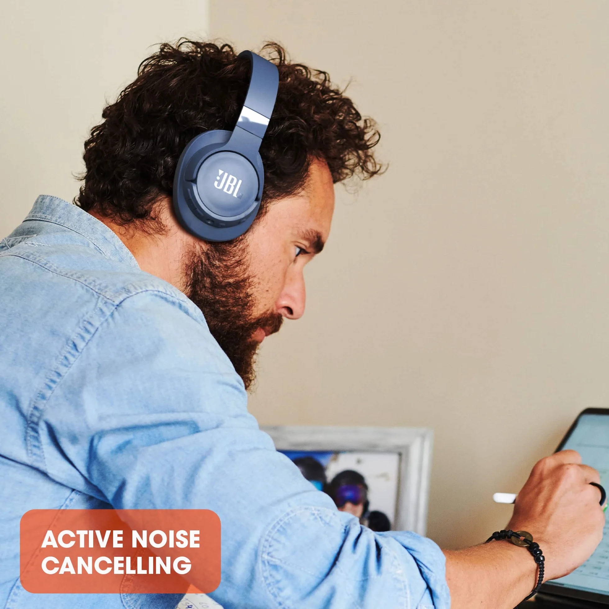 JBL Tune 760 NC, Cuffie Over-Ear Wireless Bluetooth con Cancellazione Attiva del Rumore, JBL Pure Bass, Cuffia Pieghevole Senza Fili, Fino a 50h di Autonomia, Nero